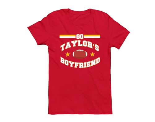Go Taylor's Boyfriend Shirt | Kansas City Chiefs Fan T-Shirt for Women | Taylor Swift Inspired Football Jersey | Perfect for Game Day, Concerts & Casual Wear