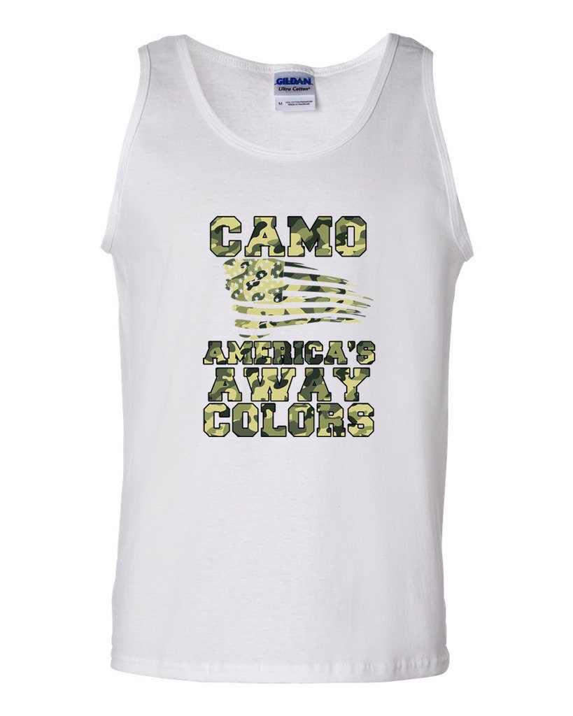 USA Camo Print Adult Tank Top - Patriotic Military Style Men's & Women's Sleeveless Shirt | Perfect for 4th of July, Veterans Day & Outdoor Activities