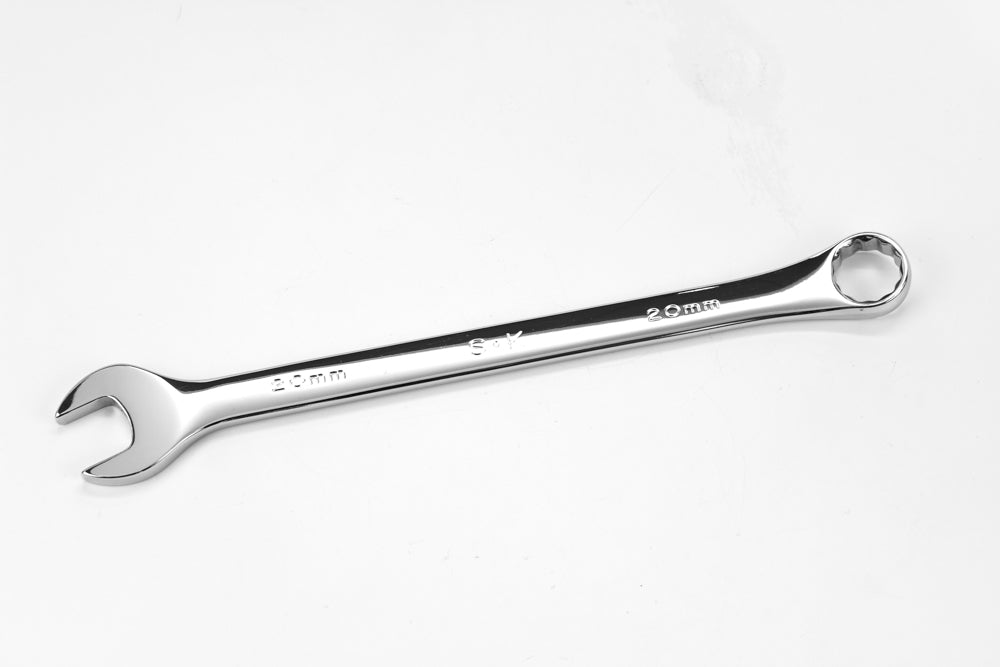 20mm 12-Point Metric Long Combination Chrome Wrench - Professional Grade Tool for Automotive, Machinery & DIY Repairs