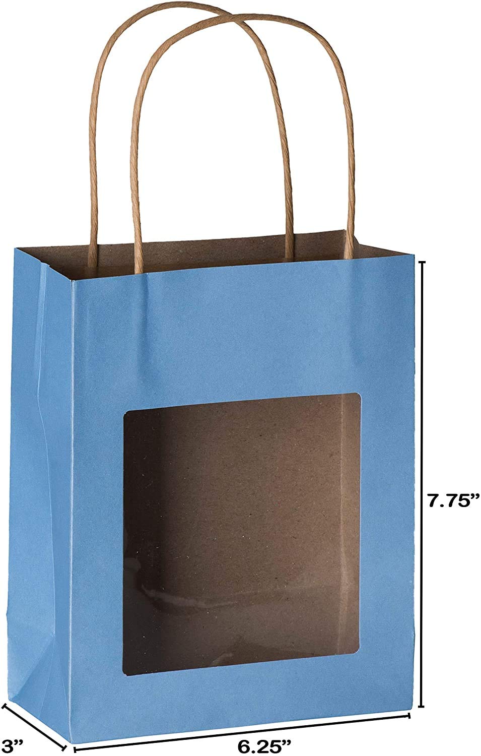 Hammont Kraft Paper Gift Bags with Handles - Bulk 200 Pack Medium Size (7.75