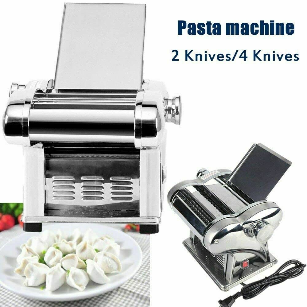 6-Speed Adjustable Electric Pasta Maker Machine - 135W Commercial Noodle Maker with 2 Knives & Roller for Homemade Pasta, Lasagna, Ravioli - Perfect for Italian Restaurants & Home Kitchens