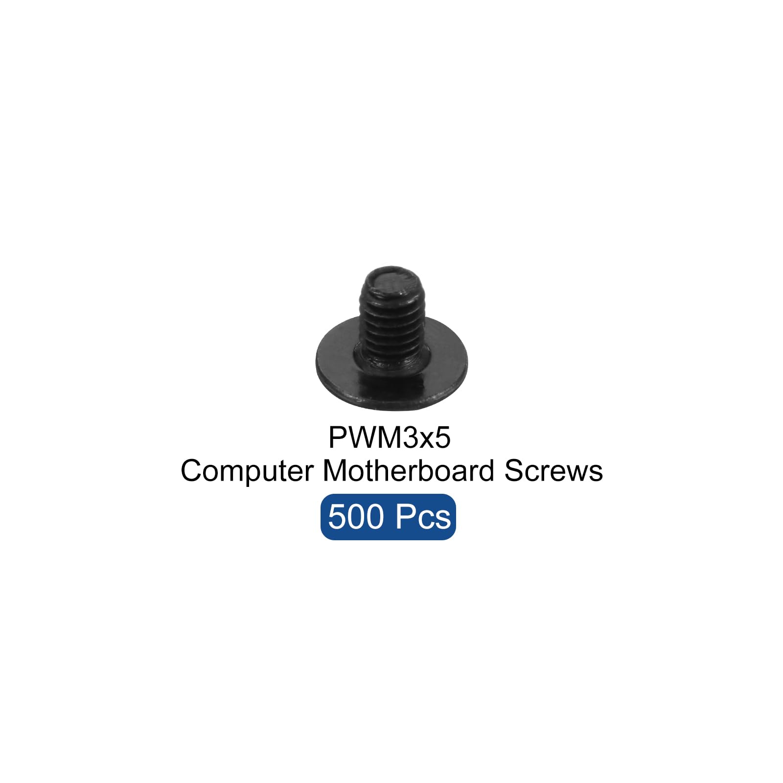 500pcs M3 x 5mm Black Computer Motherboard Screws - PC Case Fasteners for Laptop, SSD, Hard Drive Repair & Replacement | Ideal for DIY Computer Builds & Tech Maintenance