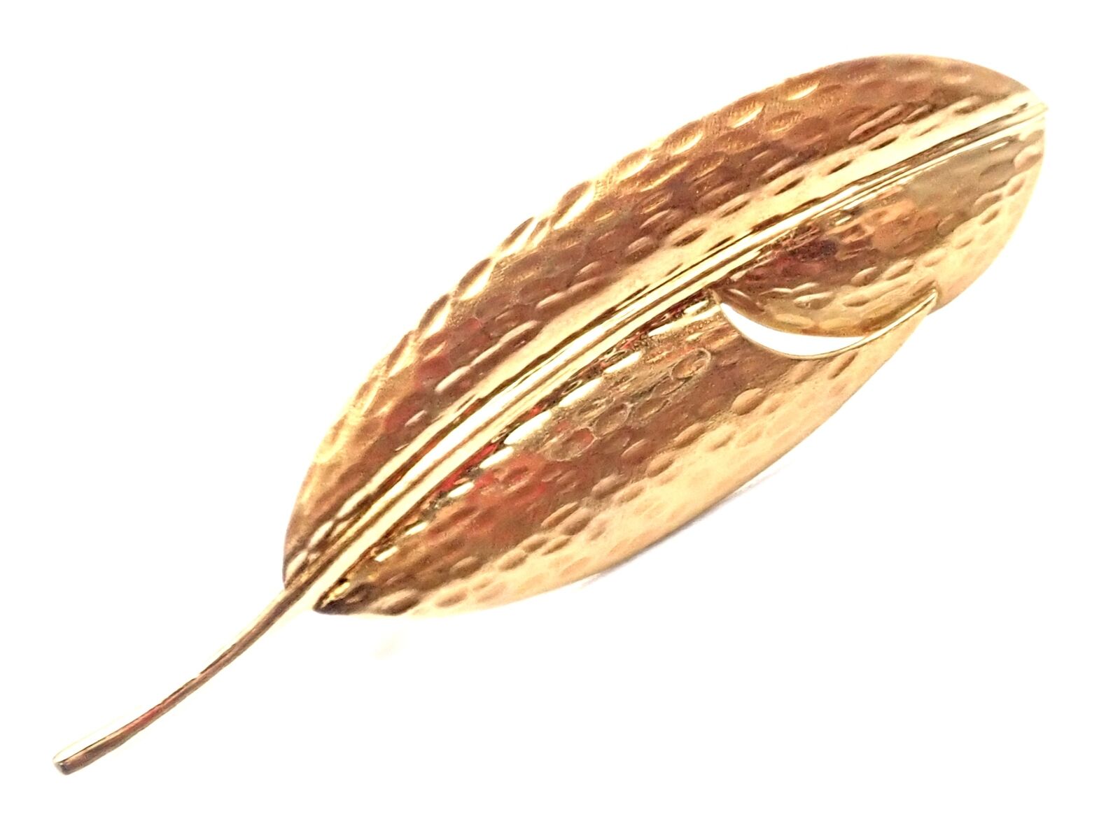 Authentic Tiffany & Co Angela Cummings 18k Yellow Gold Leaf Pin Brooch - Elegant Jewelry Gift for Women, Perfect for Weddings, Parties & Special Occasions