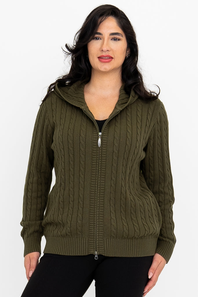 Elsie Sweater - Soft Cotton Knit Pullover in Olive Green | Women's Casual Wear for Fall & Winter | Perfect for Office, Dates & Cozy Evenings