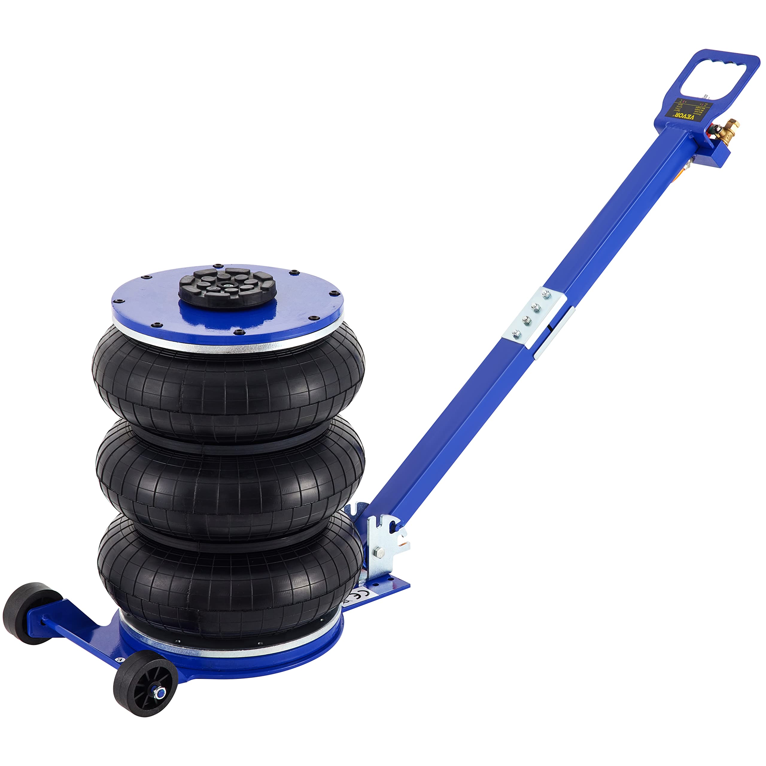 VEVOR 5 Ton (11000 lbs) Triple Bag Air Jack - Fast 3-5 Second Lifting, 15.75 Inch Height, Adjustable Long Handle for Car Lifting - Ideal for Emergency Roadside Repairs, Tire Changes & Vehicle Maintenance (Blue)