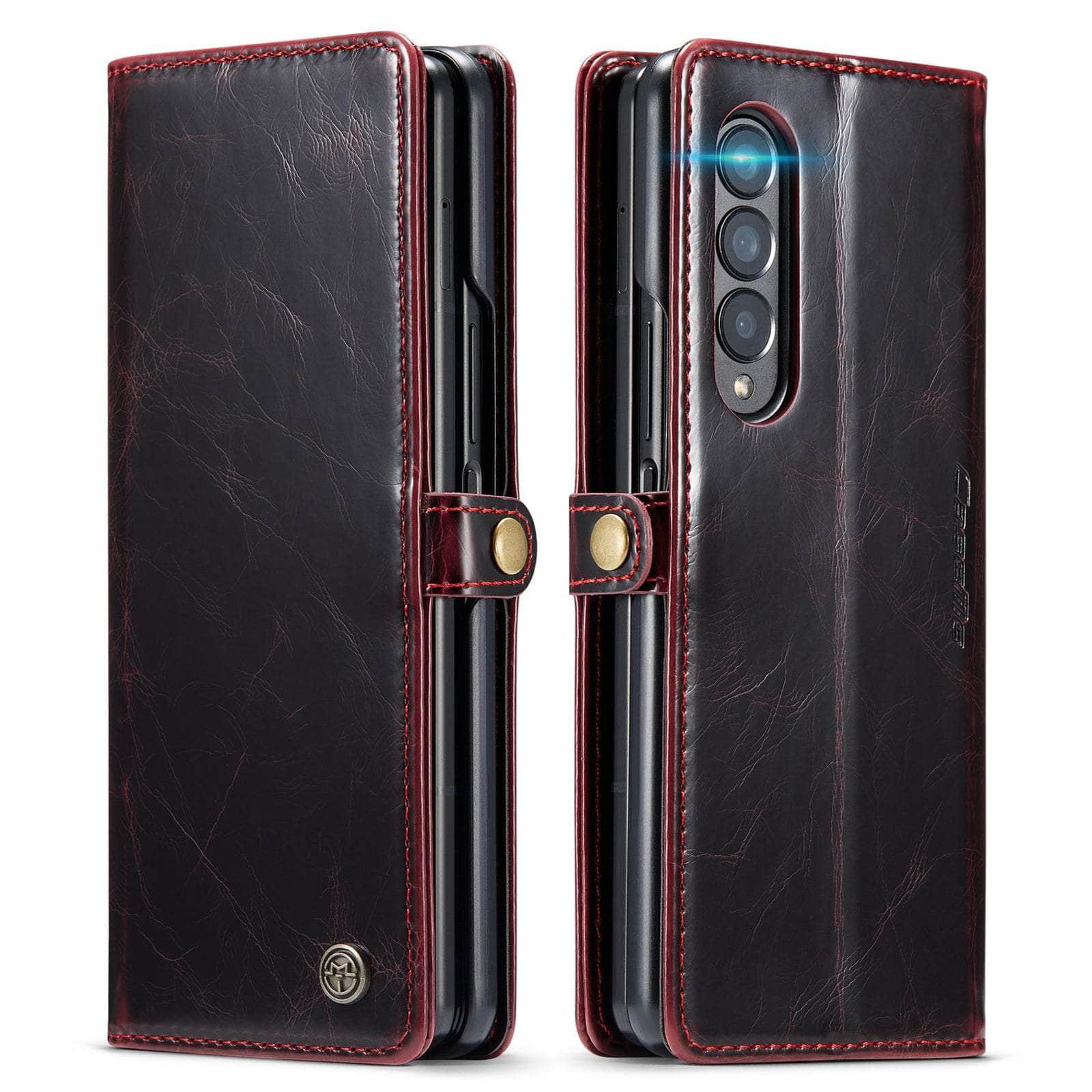 Samsung Galaxy Z Fold 4 Leather Case - Premium Full Protection Business Flip Cover for Work & Travel | Durable Phone Case for Professionals & Business Meetings