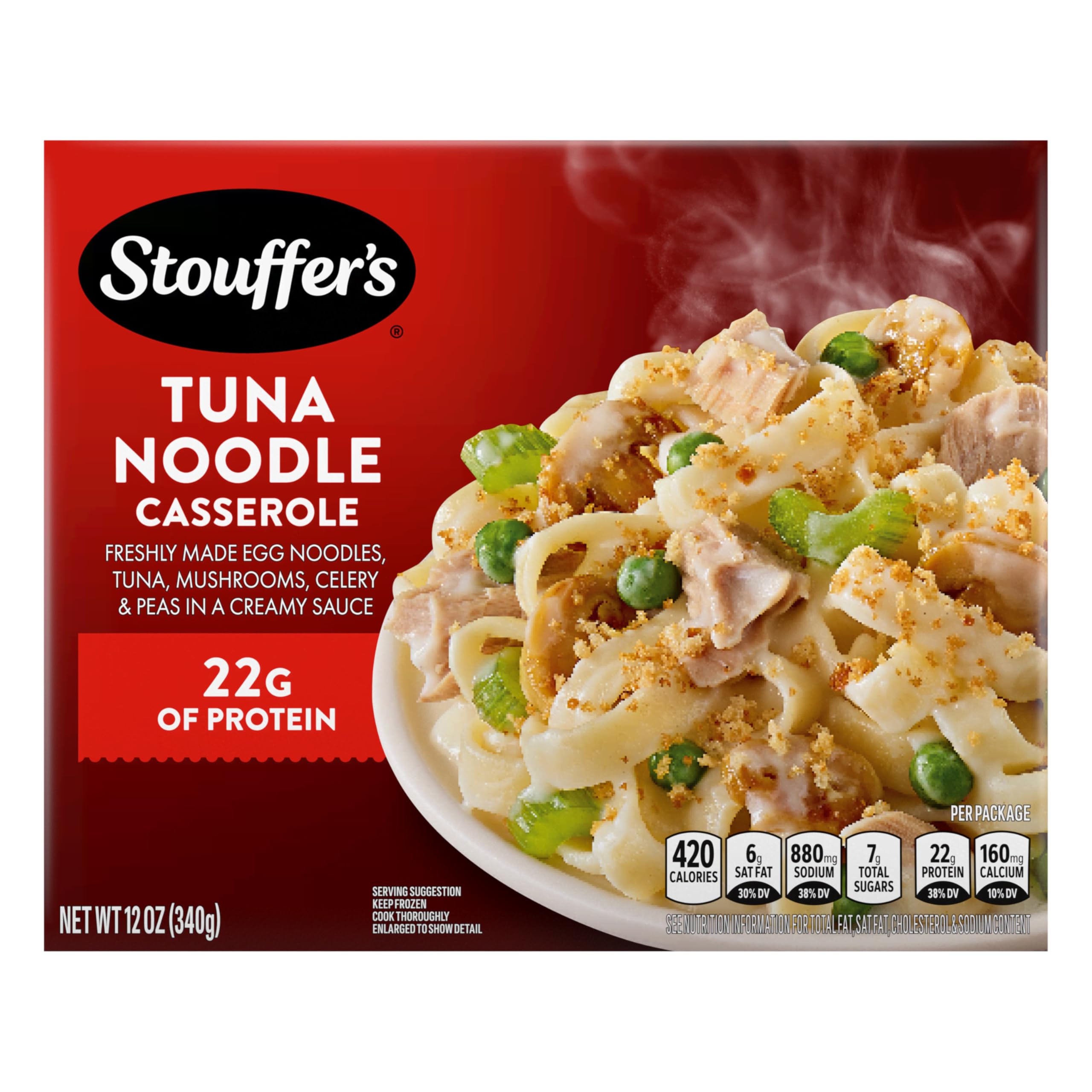 Stouffer's Tuna Noodle Casserole Frozen Meal - Easy Microwave Dinner for Busy Weeknights & Family Comfort Food