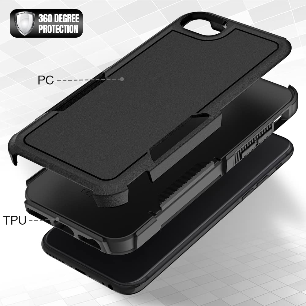Shockproof iPhone SE 2020/2022 & iPhone 7/8/6s/6 4.7-inch Protective Case - Durable Black Phone Cover for Everyday Protection | Perfect for Work, Travel & Outdoor Activities