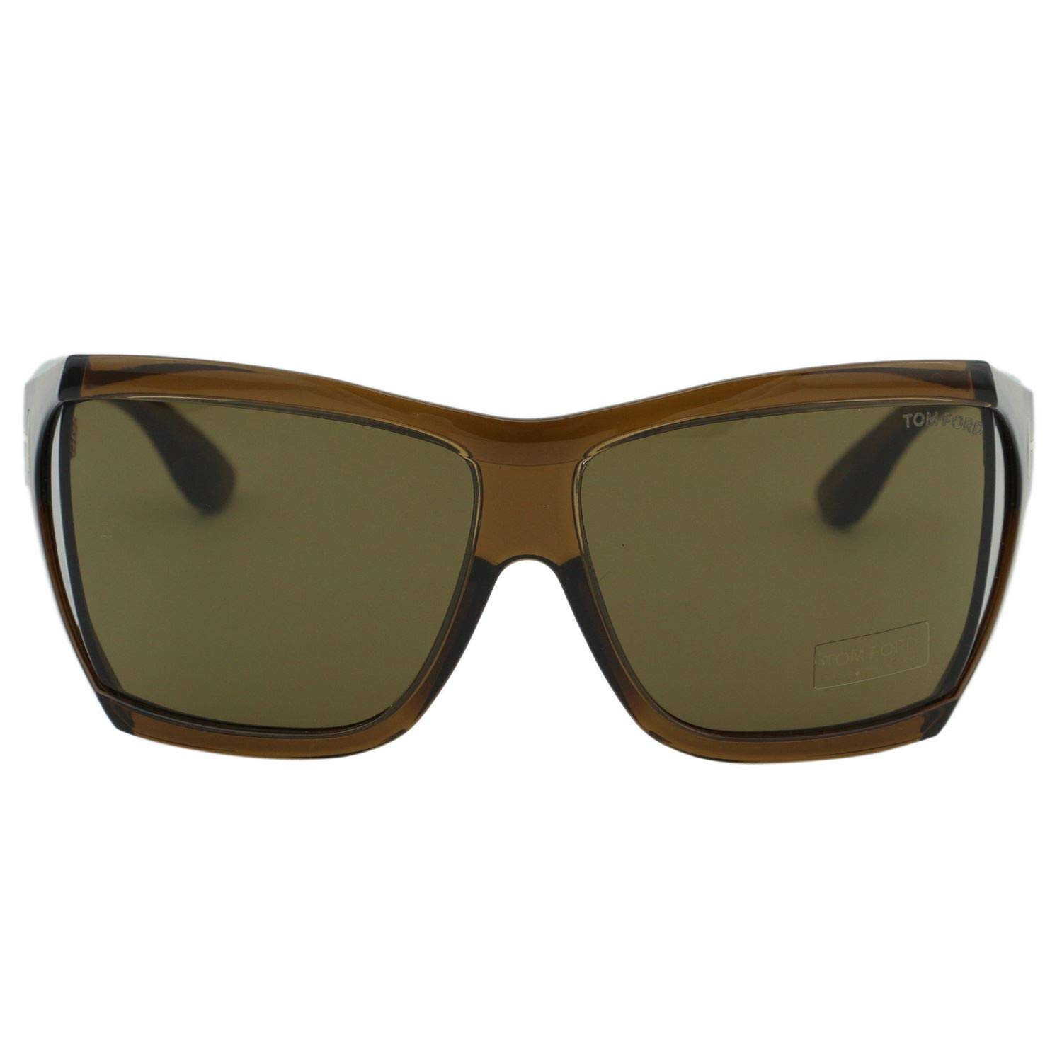 Tom Ford TF402 Sedgewick 48E Wrap Sunglasses - Transparent Brown Frame & UV Protection - Perfect for Driving, Beach, and Outdoor Activities