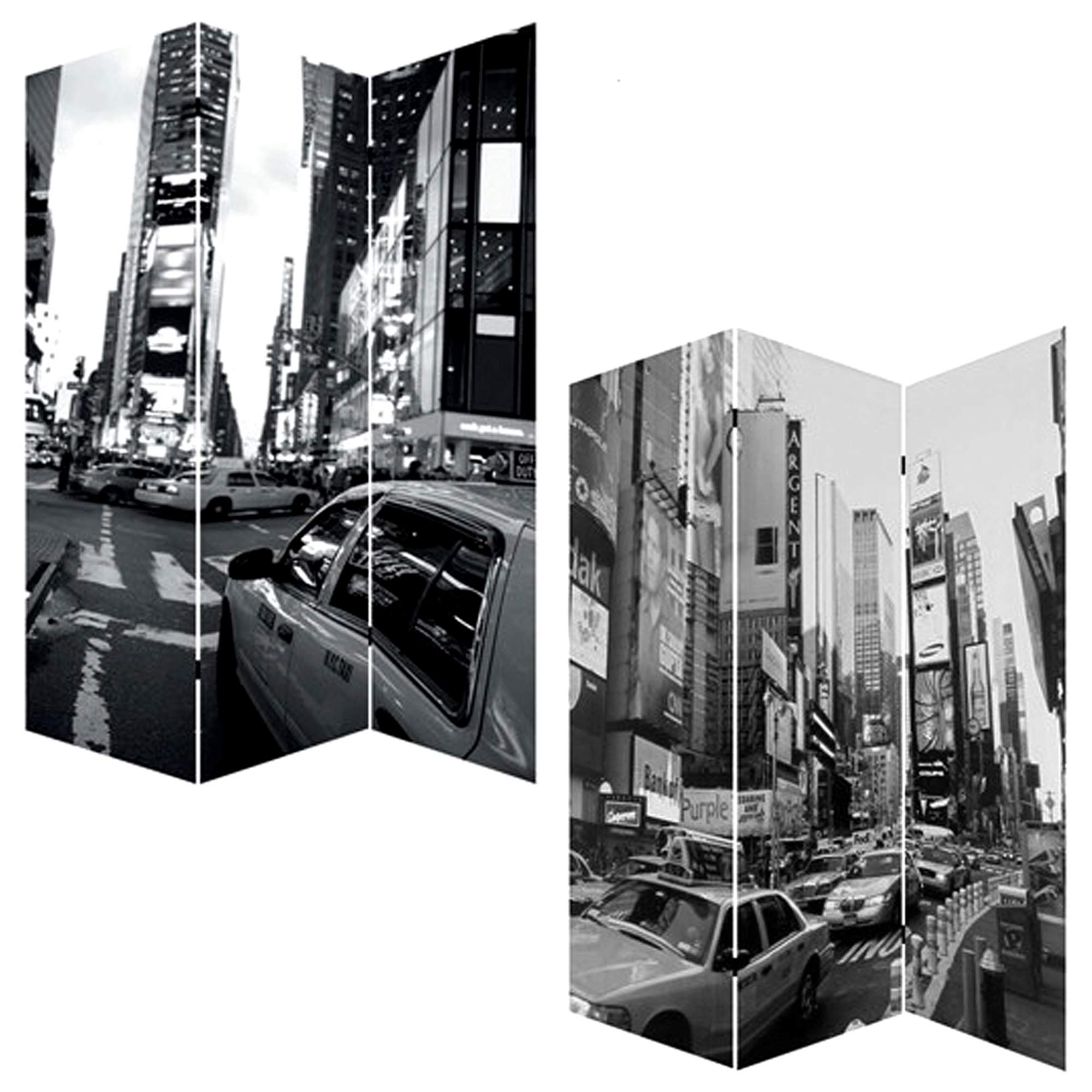 Stylish New York City Room Divider - Foldable Privacy Screen for Home & Office - Perfect for Studio Apartments, Dorms, and Open Spaces
