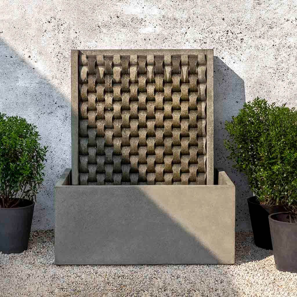 Campania International Large M Weave Outdoor Fountain - Elegant Garden Water Feature for Patio, Yard & Landscape Decor