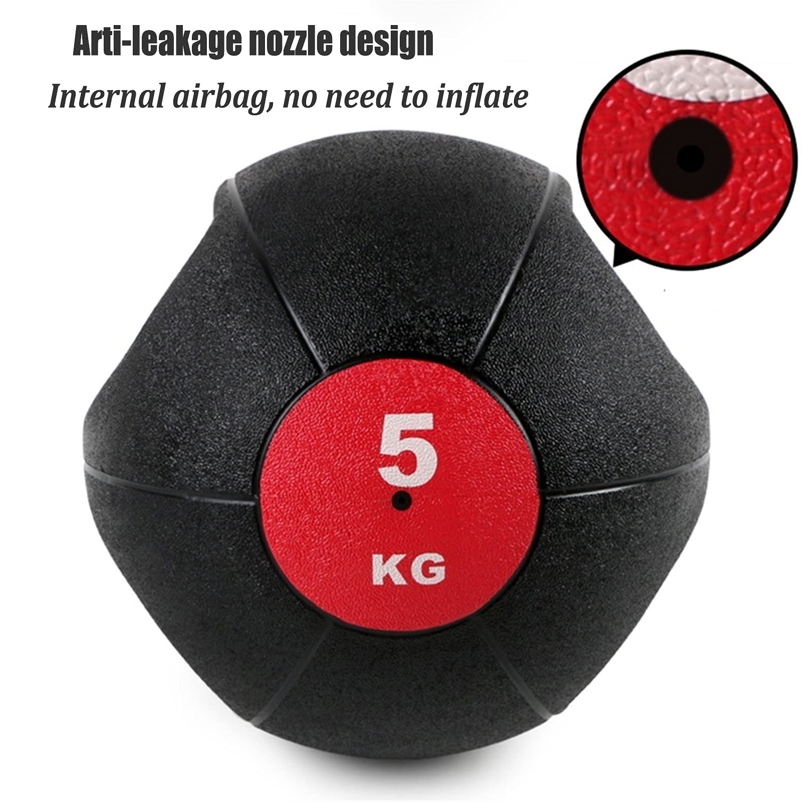 Double Handle Medicine Ball 3kg/6.6lb - Rubber Core Training & CrossFit Equipment for Strength, Throwing Exercises - Perfect for Home Gym Workouts, Functional Training & Rehabilitation Therapy