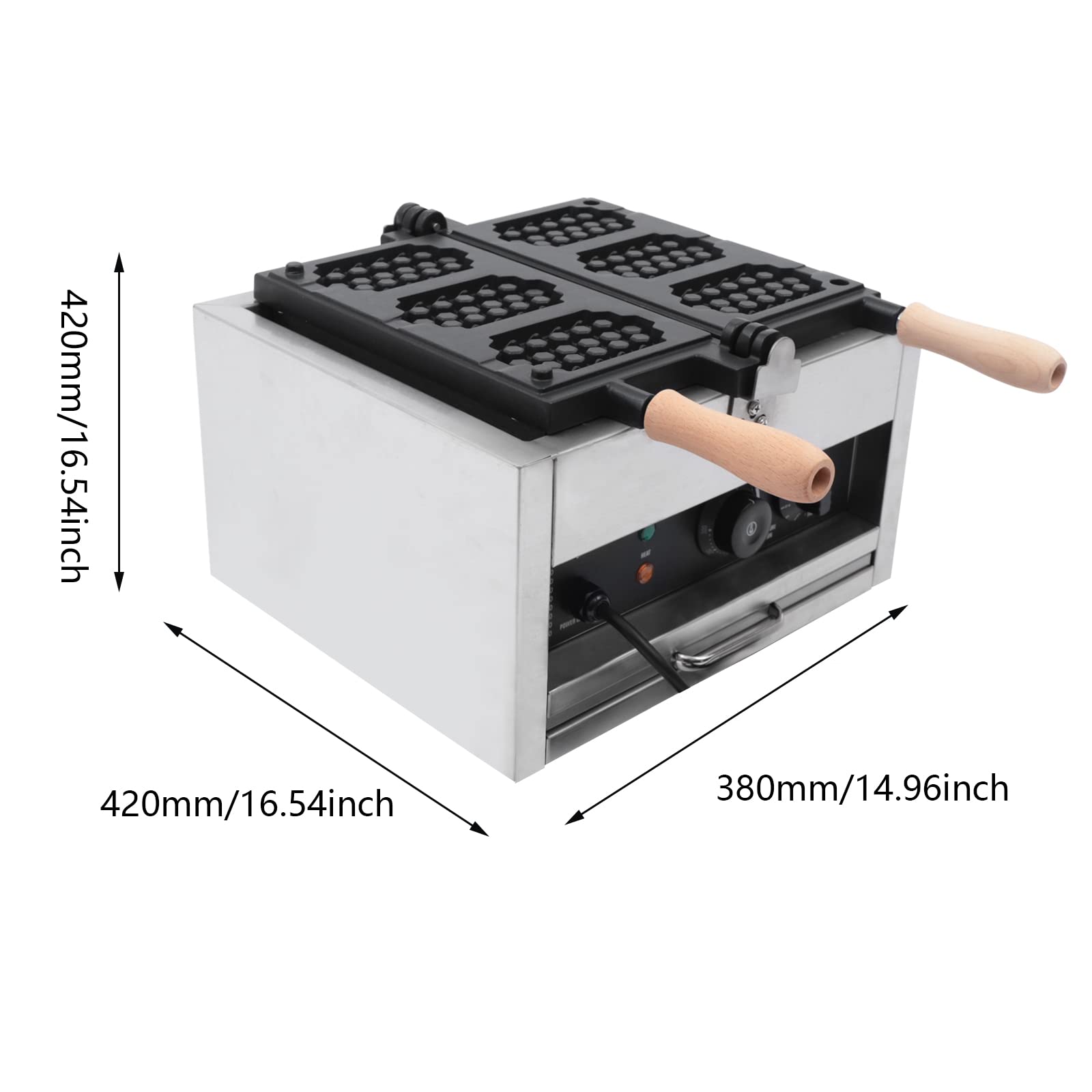DYRABREST Electric Waffle Maker - Mini Honeycomb Double-Sided Non-Stick Waffle Iron for French Toast, Muffins & Pancakes (110V, 3-Piece Set) - Perfect for Breakfast, Brunch & Family Gatherings