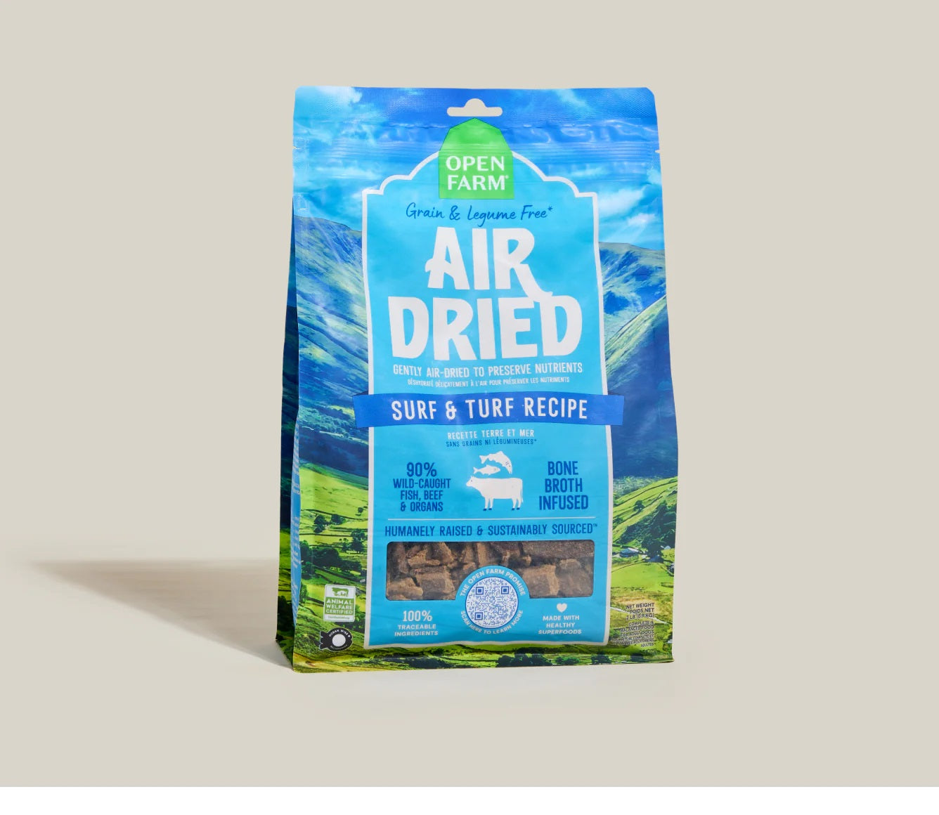 Premium Surf & Turf Air-Dried Dog Food - Grain-Free, High-Protein Recipe for Active & Senior Dogs - Perfect for Training Treats & Mealtime Toppers