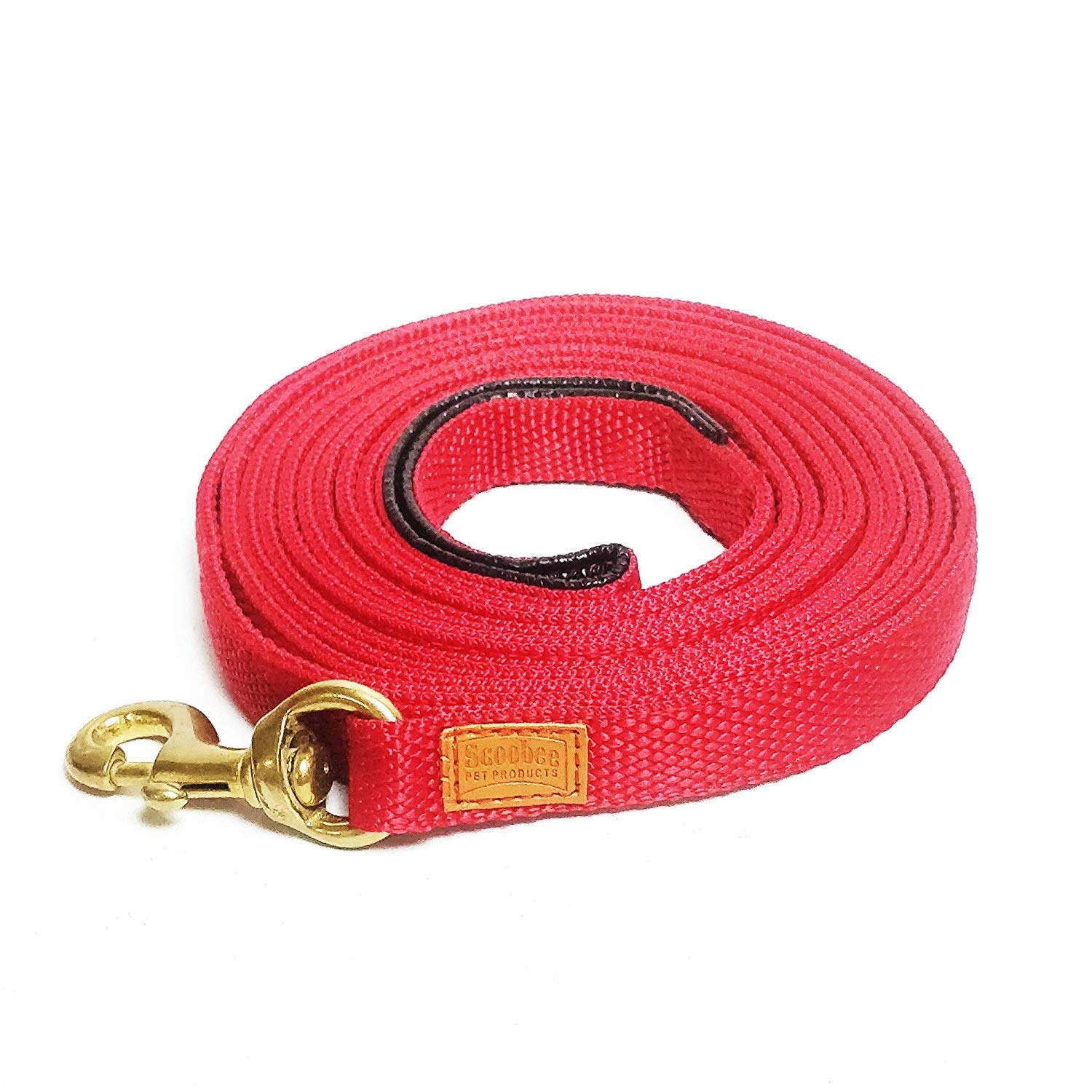 PSK PET MART 10ft Heavy Duty Nylon Dog Leash - Strong Training Leash for Large Dogs, Reflective Stitching, Durable Red Color - Perfect for Walking, Running, Hiking & Outdoor Adventures