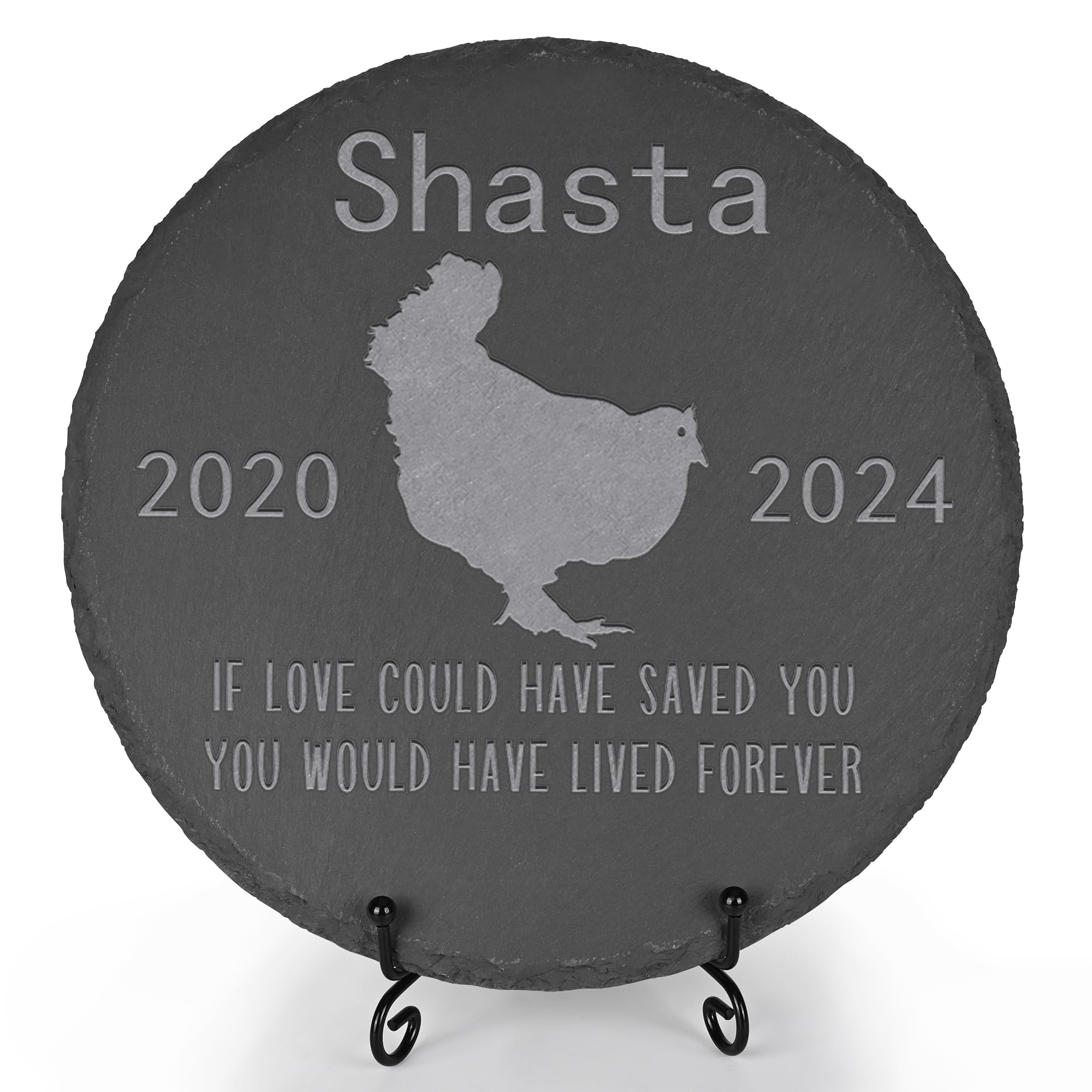 Personalized Chicken Memorial Stone - Engraved Pet Loss Keepsake for Backyard Chicken Graves - Round Memorial Plaque for Chicken Lovers | Perfect for Garden Memorials & Coop Tributes