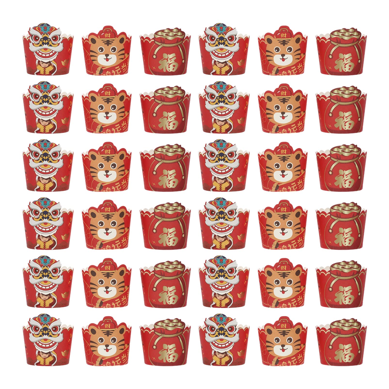 ABOOFAN 150-Pack Animal Print Baking Cups - Tiger & Lion Design Cupcake Liners for Christmas, Chinese New Year, Birthday, Wedding Party Supplies | Perfect for Muffins, Cupcakes & Party Favors