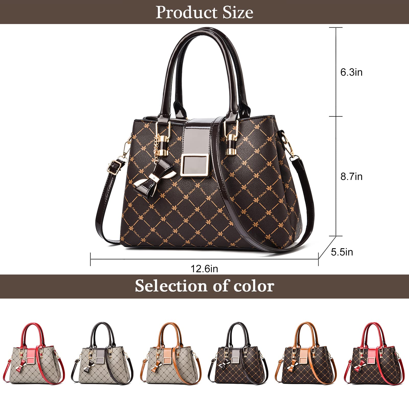 Stylish Women's Leather Handbags - Top Handle Tote, Cute Bowknot Satchel & Shoulder Purse Crossbody Bag for Ladies | Perfect for Work, Travel & Daily Use