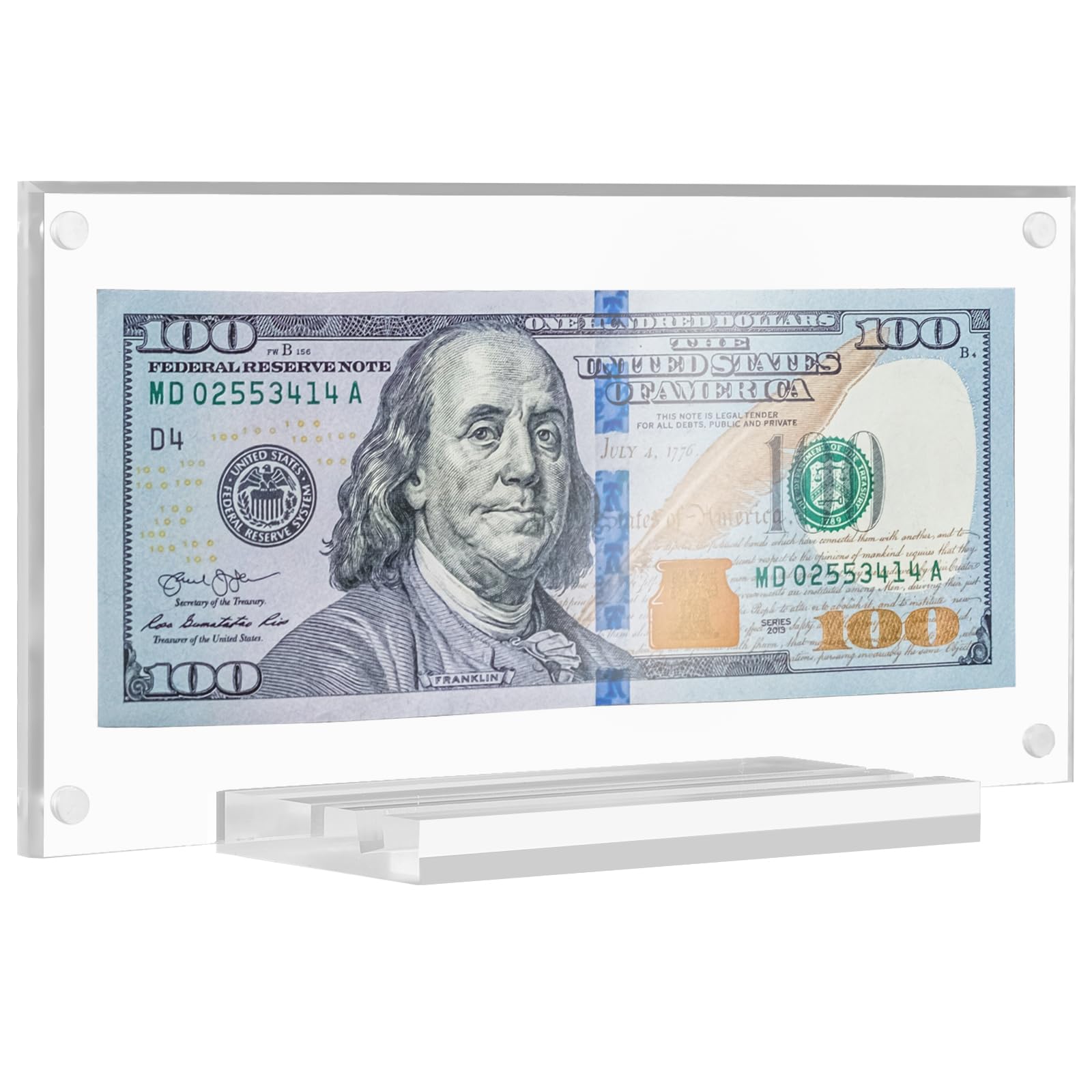 Acrylic Dollar Bill Frame - Money Display Holder for Collectors & Currency Protection | Perfect for Bill Collections, Tickets, Paper Money Storage & Home/Office Decor (1 Pack)