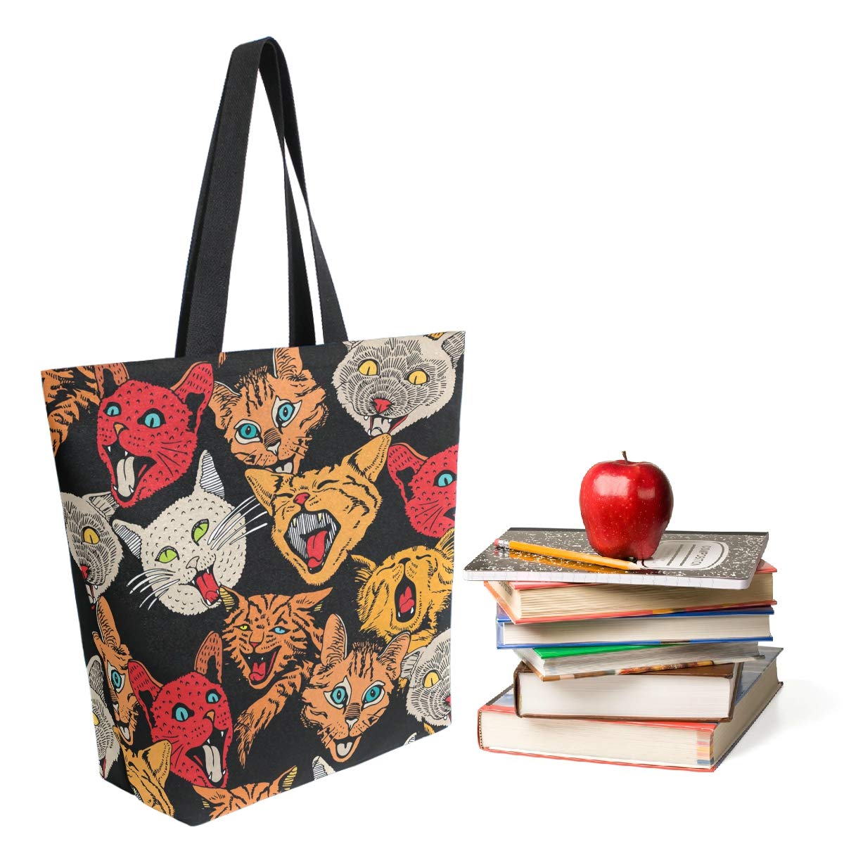Stylish Funny Pattern Extra Large Shoulder Tote Bag - Perfect for Beach, Travel, Weekender, Gym & Grocery Shopping - Durable Multipurpose Carryall for Women & Men