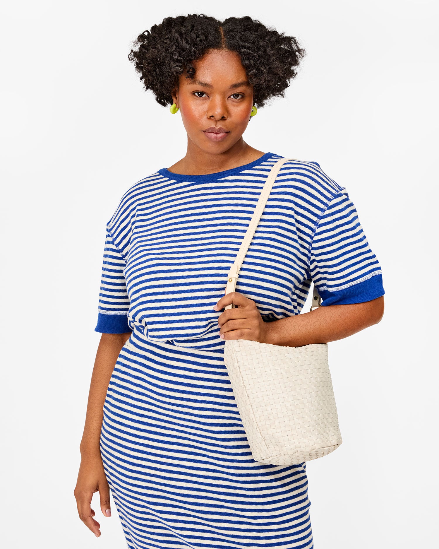 Petite Jeanne Cream Woven Checkered Top - Women's Fashion Blouse for Casual Wear & Office Outfits