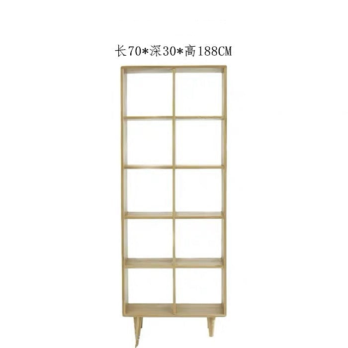 Madison Teak Bookcase Cube - Nordic Style Solid Wood Bookshelf for Living Room, Bedroom, or Office Storage | Modern Book Organizer with 6 Storage Cubes