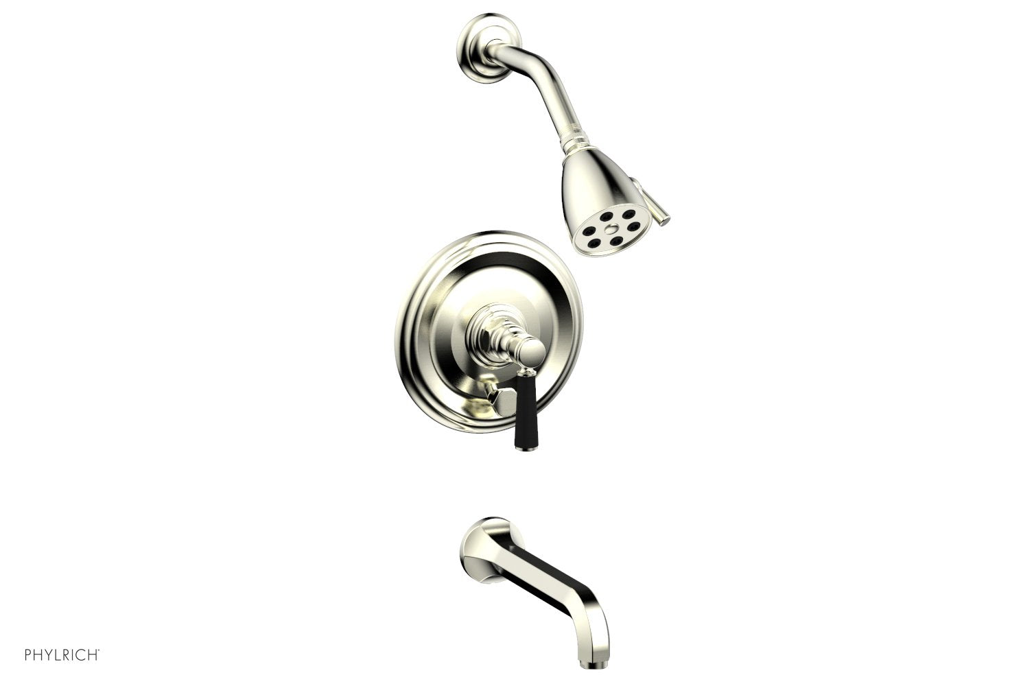 HEX TRADITIONAL Pressure Balance Tub and Shower Faucet Set - Satin Black Finish with Lever Handle (Model 500-27) | Perfect for Bathroom Renovation & Modern Home Decor
