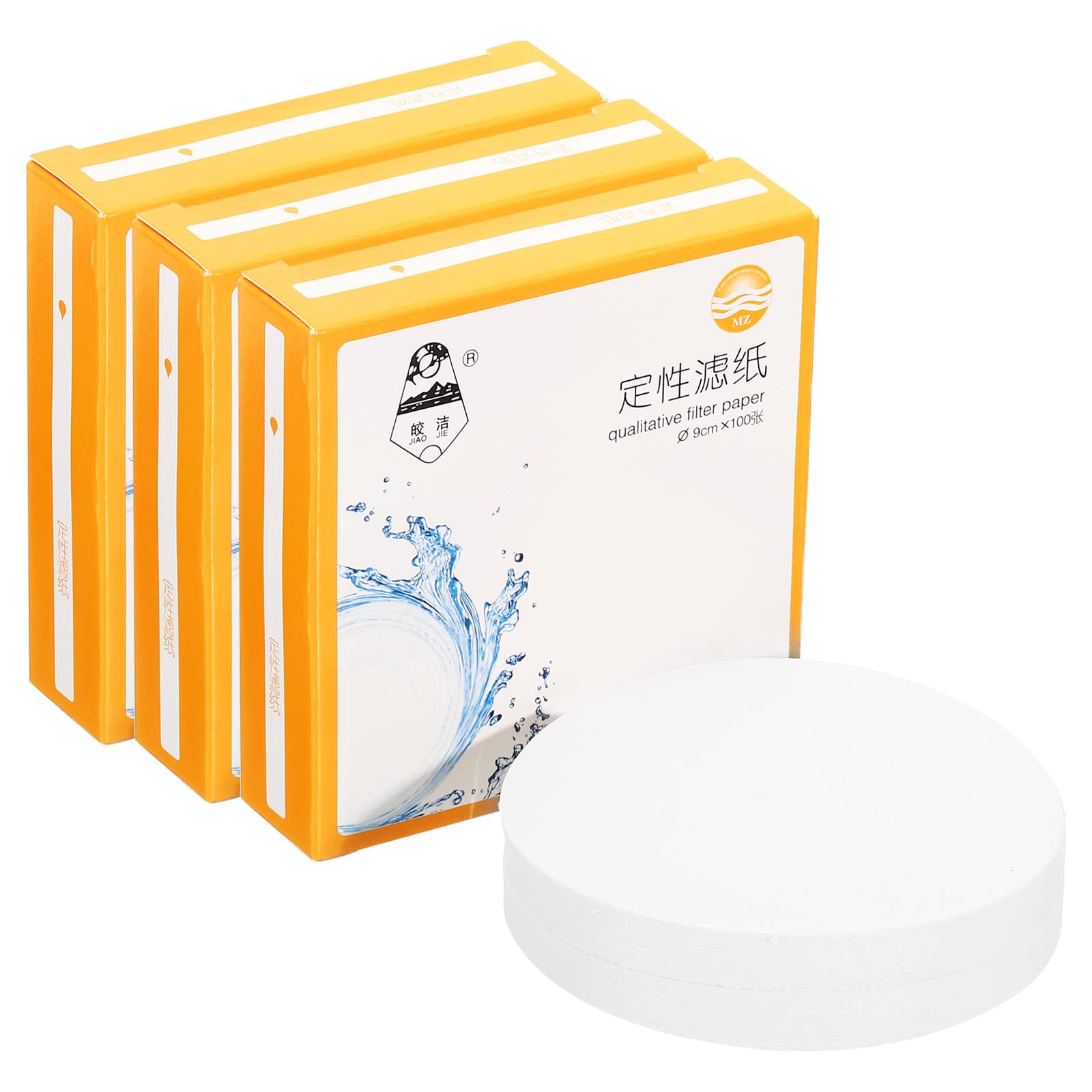 PATIKIL 300Pcs 9cm Qualitative Filter Paper Circles - Medium Speed Laboratory Filter Paper for Chemical, Industrial & Oil Testing - Funnel Filter Paper for Science Experiments, Water Purification & Coffee Brewing