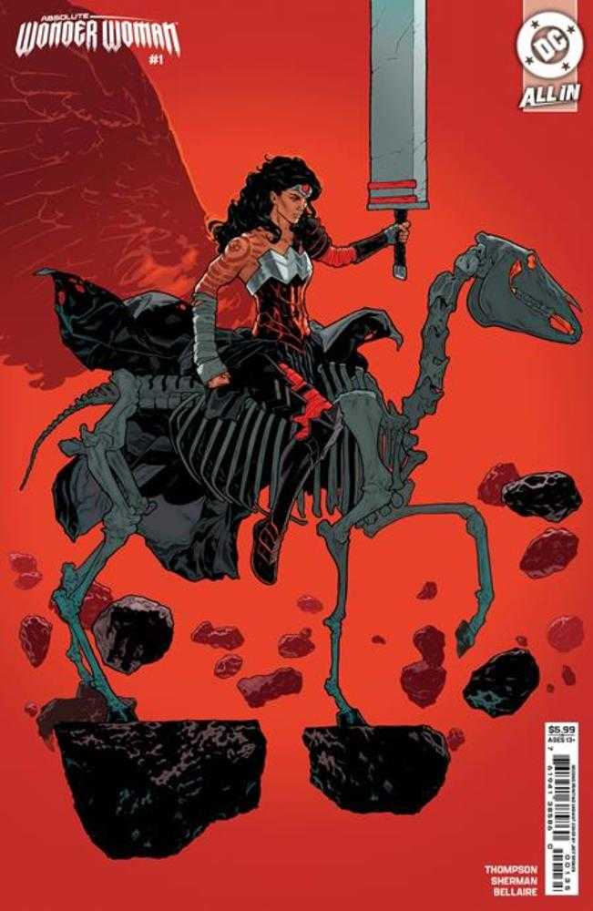 Absolute Wonder Woman #1 2nd Print Cover B Jeff Spokes Card Stock Variant - Rare Comic Book Collectible for DC Fans, Perfect for Display & Investment