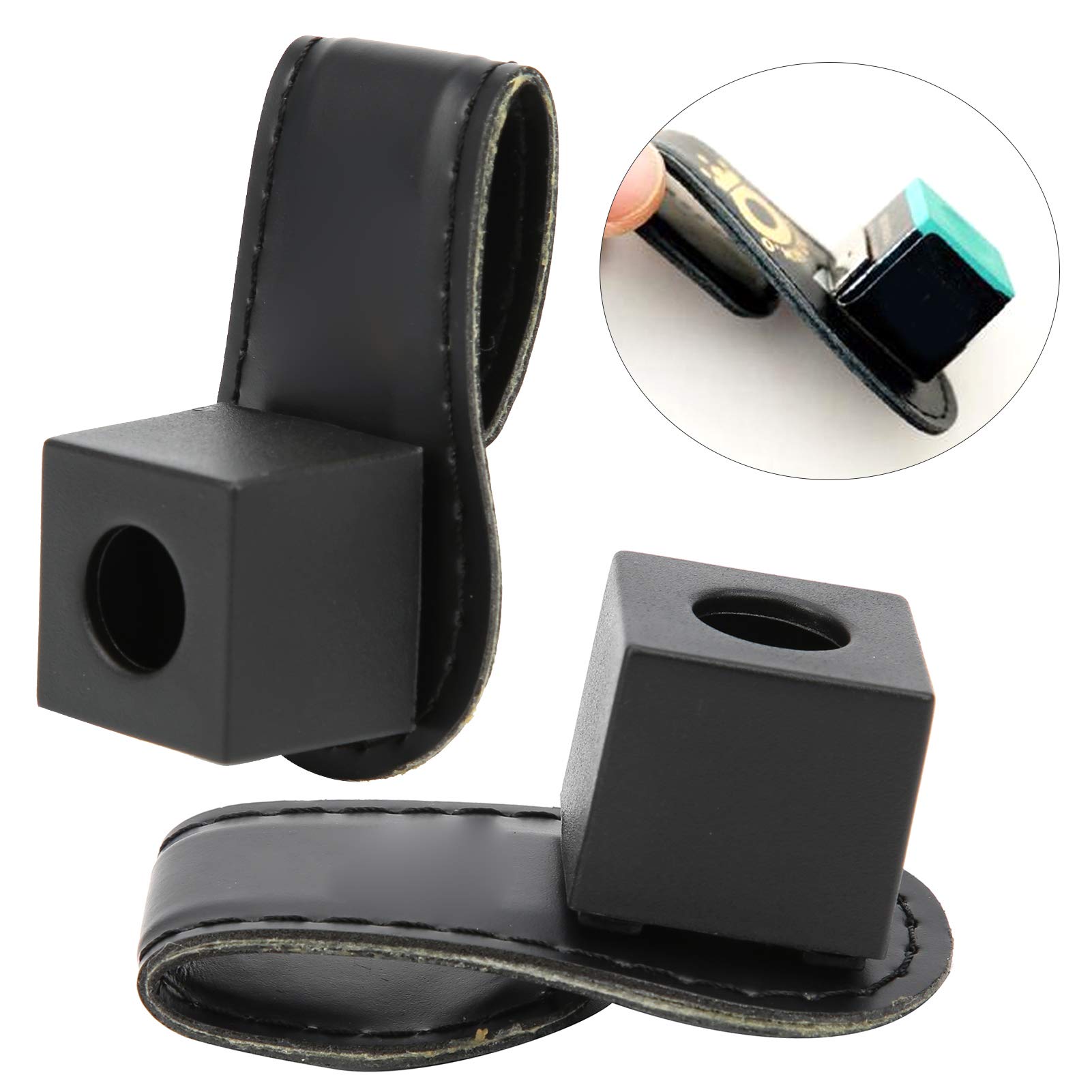 2Pcs Magnetic Billiard Chalk Holder - Compact Pool Cue Chalk Clip with Belt Attachment | Durable Stitched Design for Billiards Accessories & Cosmetic Supplies | Perfect for Pool Halls, Home Game Rooms & Professional Players