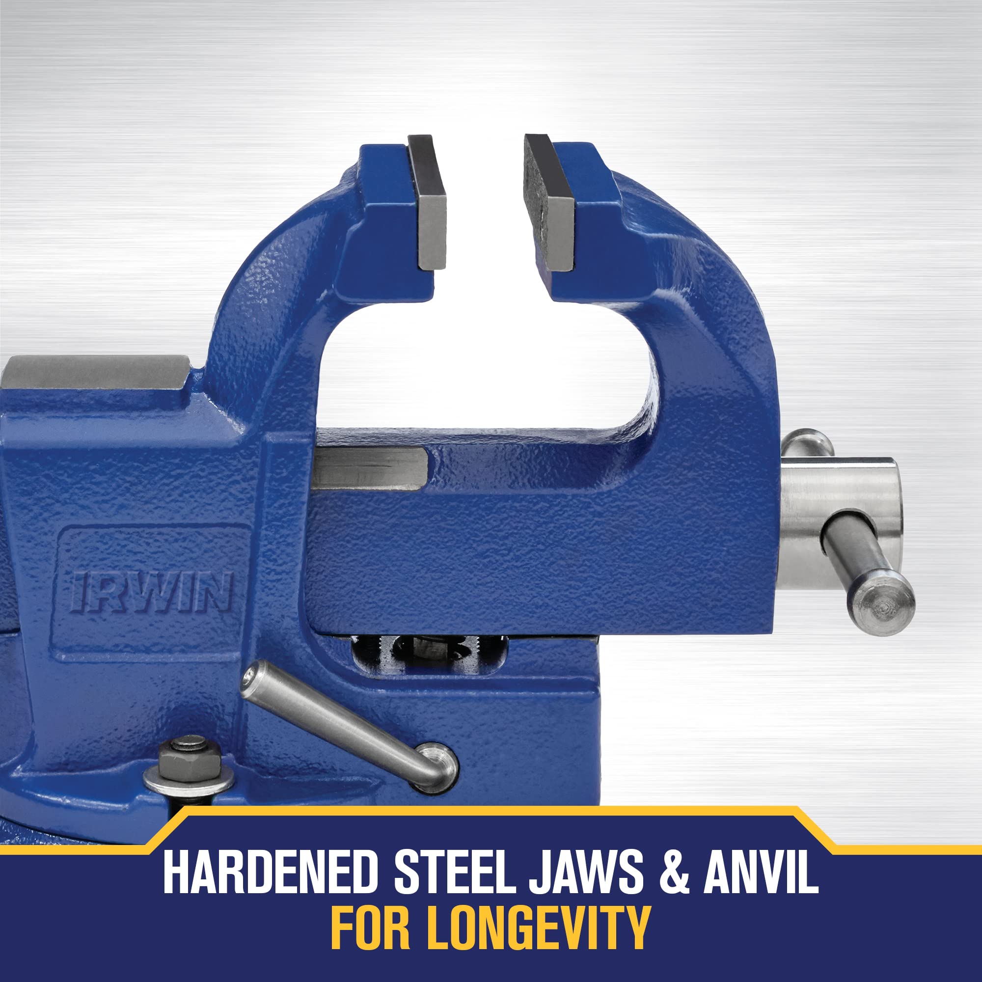 IRWIN Bench Vise 6-Inch Quick Adjust Clamp (1959551) - Heavy Duty Metalworking Tool for Woodworking, DIY Projects & Garage Workshop Use