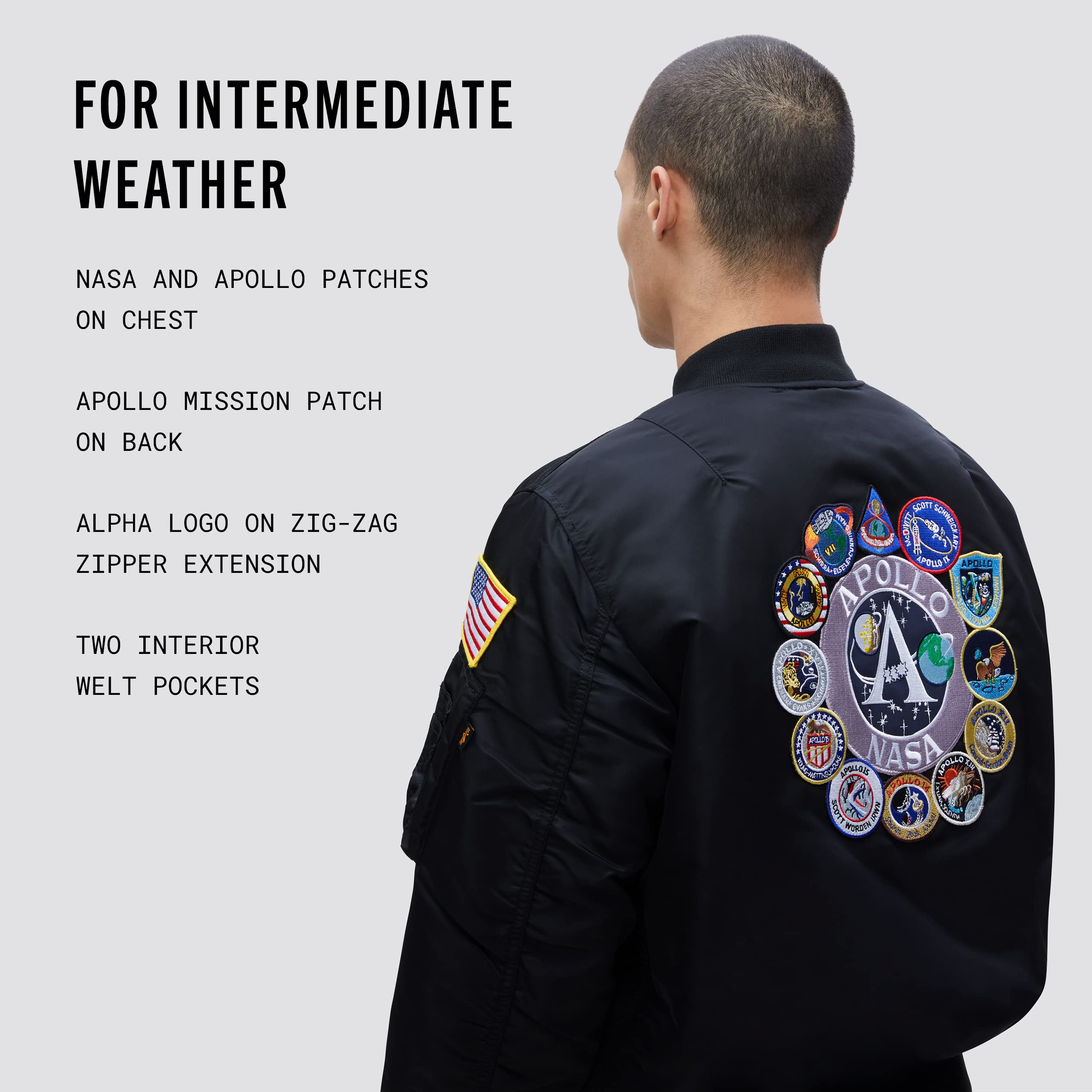 Alpha Industries Men's Apollo MA-1 Flight Jacket - Lightweight Bomber Jacket for Men, Military Style Aviator Coat - Perfect for Casual Wear, Outdoor Adventures & Street Fashion