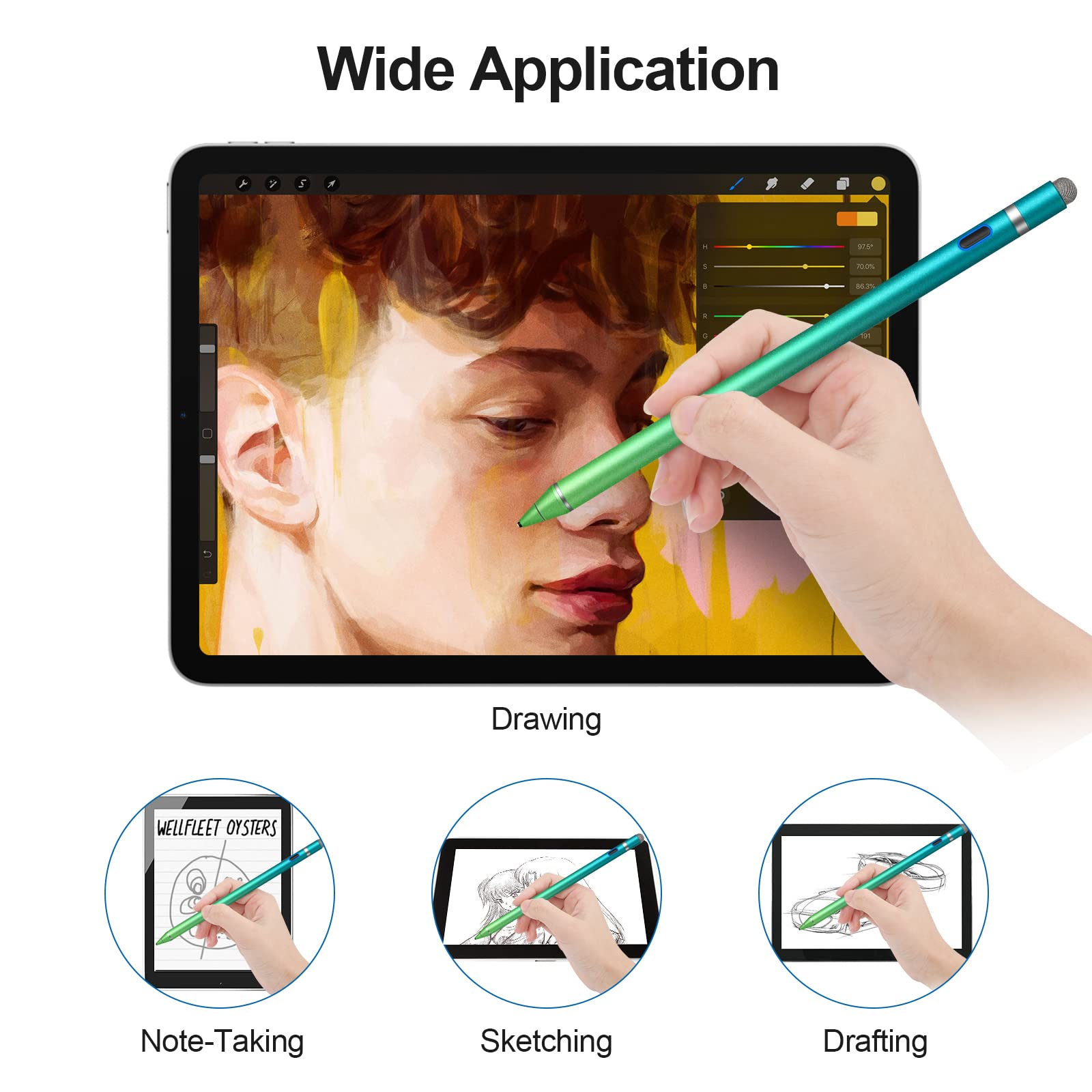 Premium Active Stylus Pen for Touch Screens - Fine Point Digital Pen Compatible with iPhone, iPad, Samsung & Android Devices - Perfect for Note Taking, Drawing & Professional Presentations