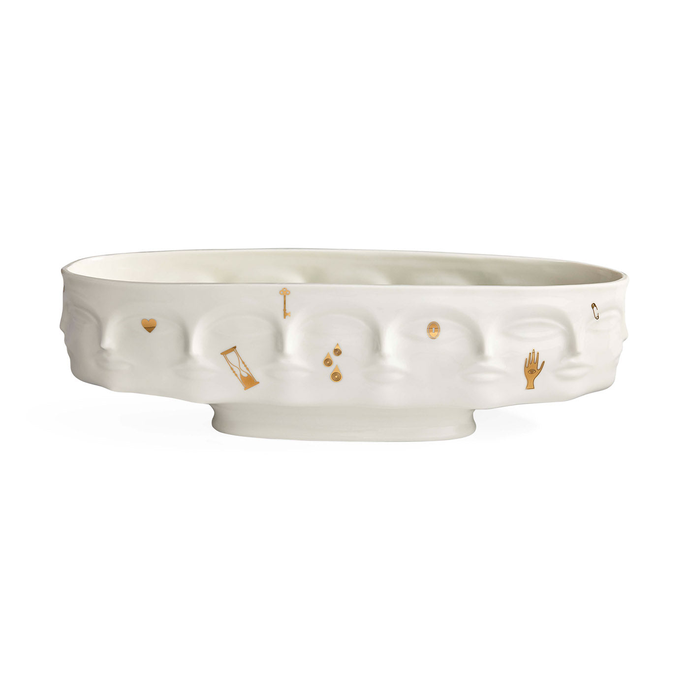 Gilded Dora Maar Long Bowl - Elegant Decorative Serving Bowl for Dining, Entertaining & Home Decor | Perfect for Salads, Fruits & Centerpieces