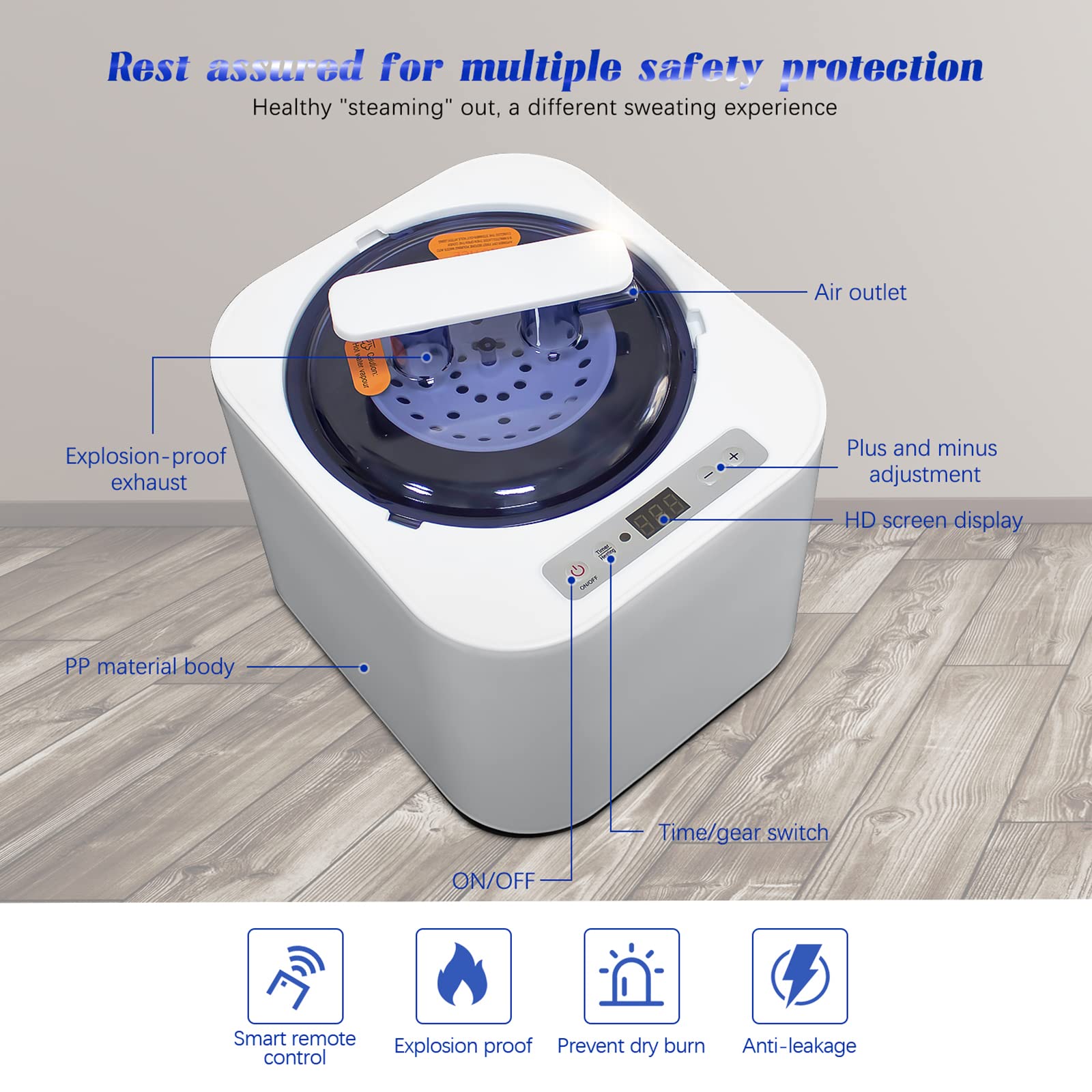 Portable Home Sauna Tent with Remote Control, 2L Steam Pot & Folding Chair - Detox, Stress Relief & Fatigue Recovery | Perfect for Home Spa, Relaxation & Wellness (Black)