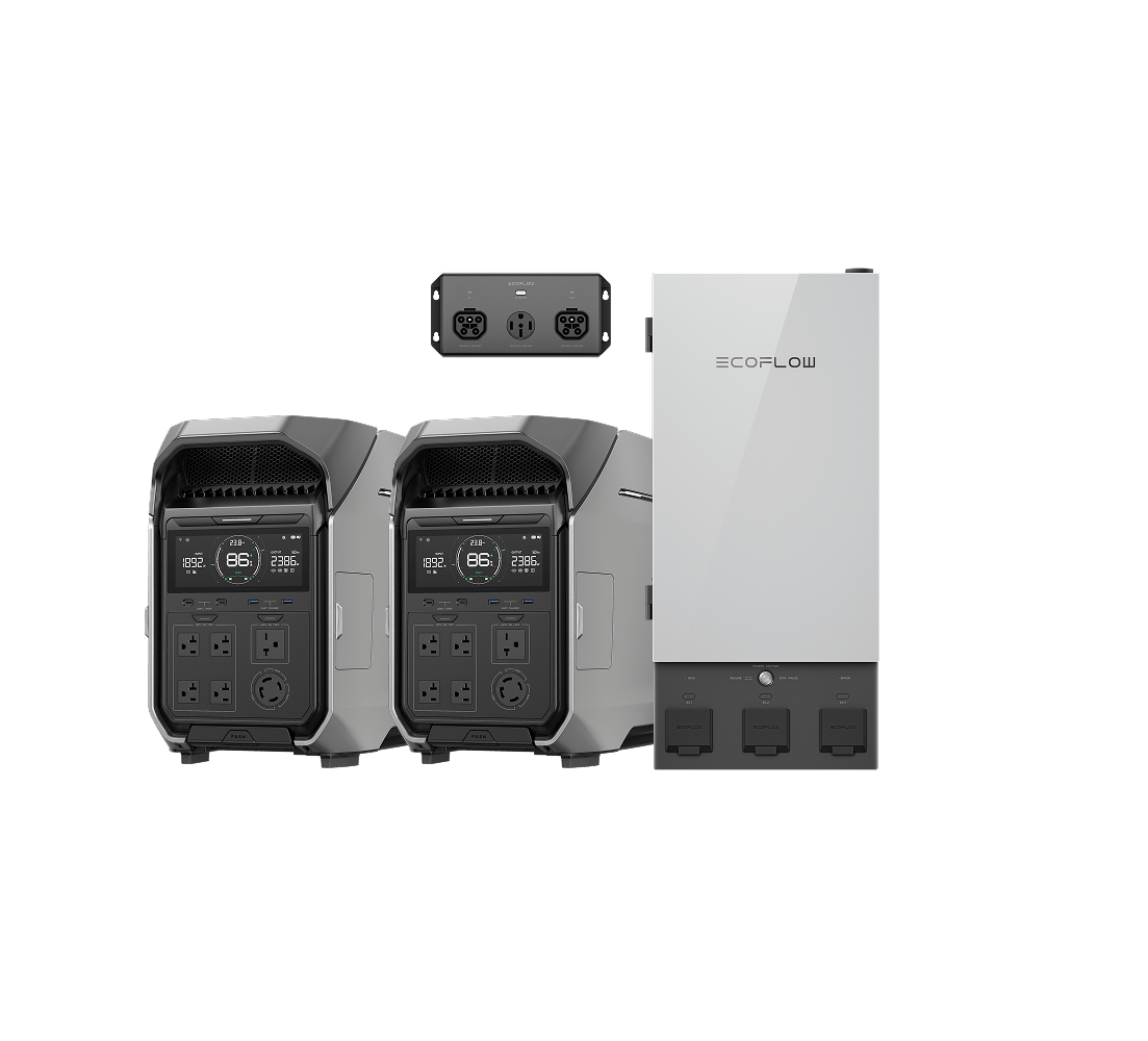 EcoFlow DELTA Pro 3 Whole Home Backup Power Kit - Portable Solar Generator for Emergency Power Outages, Camping & Off-Grid Living