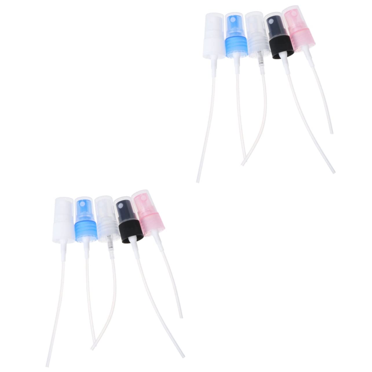 FRCOLOR 2-Pack Travel Perfume Spray Bottles - Mini Refillable Mist Sprayer (White/Black/Blue/Pink) - Portable & Leak-Proof for Toiletries, Cosmetics & Essential Oils - Perfect for Travel, Gym & Daily Use (15ml x 2)