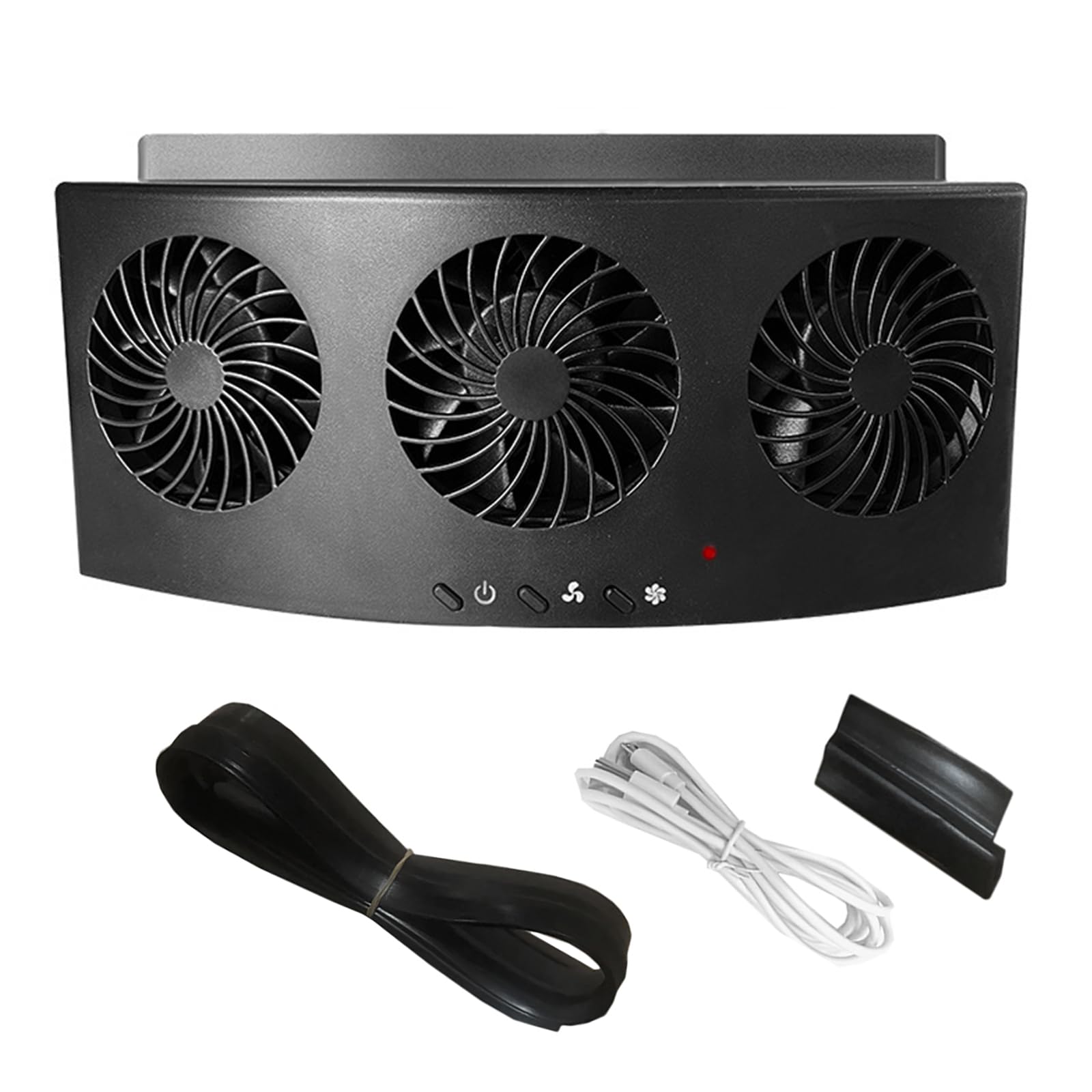 USB Car Window Exhaust Fan - Powerful Vehicle Ventilation & Cooling System with Strong Wind, Black - Perfect for Summer Road Trips & Parking Ventilation