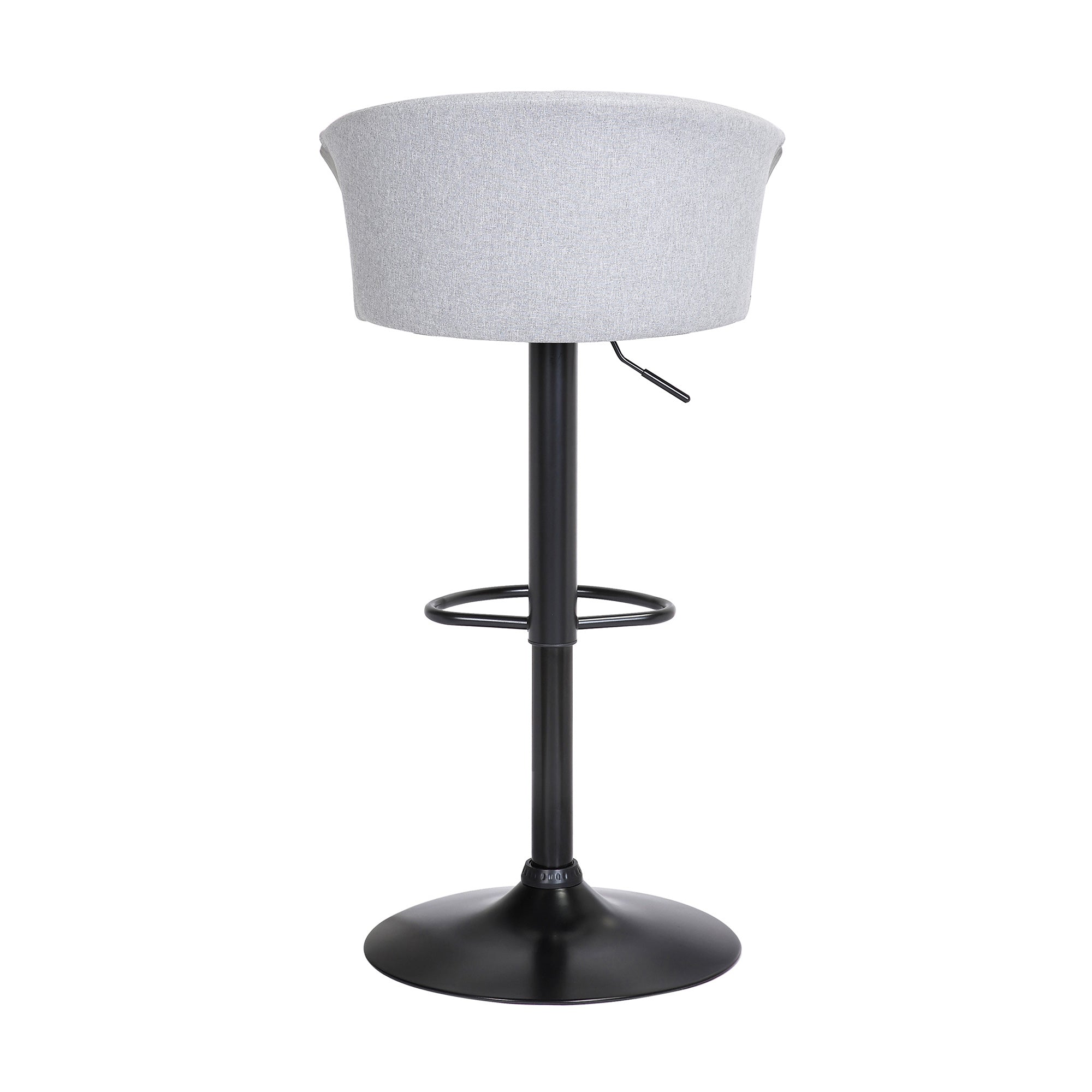 Lydia Adjustable Swivel Bar Stool with Footrest - 360 Degree Rotating Counter Height Stool for Kitchen Island, Breakfast Bar & Home Pub - Modern Industrial Style Barstool for Dining & Entertainment Areas