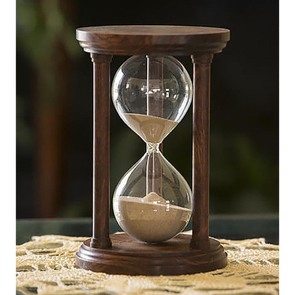 Premium Solid Chechen Wood Hourglass with Smooth Spindles - 30-Minute Sand Timer for Home Office Decor, Meditation, Yoga & Gift Giving