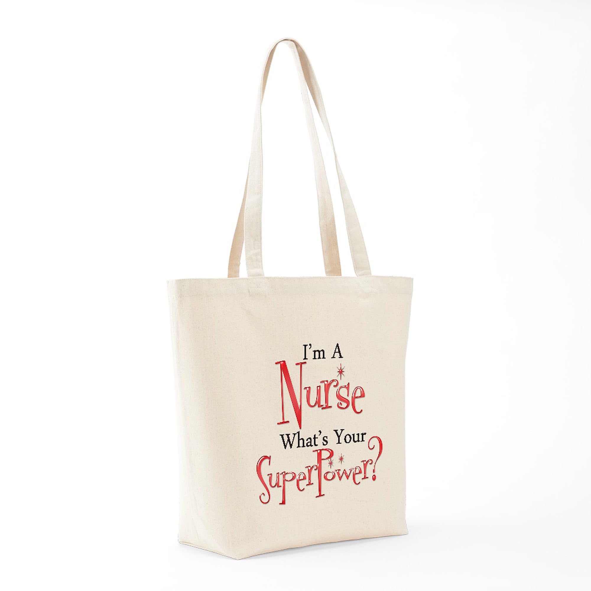 Super Nurse Tote Bag - Natural Canvas Reusable Shopping Bag for Nurses & Medical Professionals - Perfect for Work, Groceries & Everyday Use