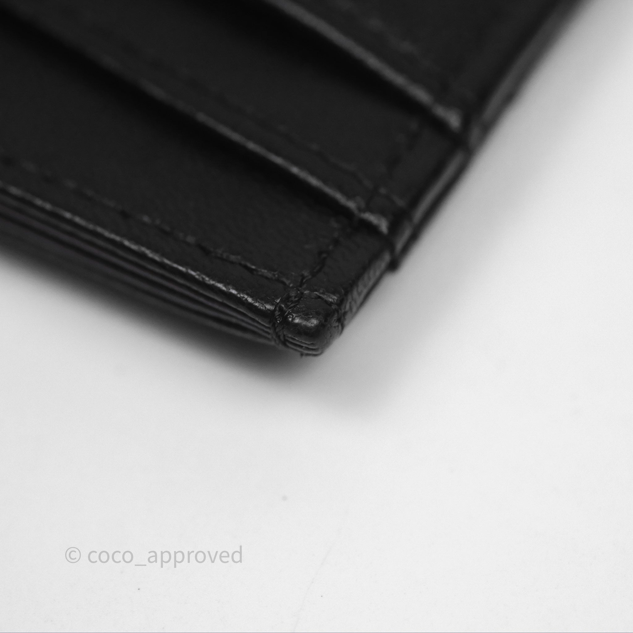 Chanel Classic Flat Card Holder in Black Lambskin with Silver Hardware - Luxury Compact Wallet for Everyday Use & Travel Essentials