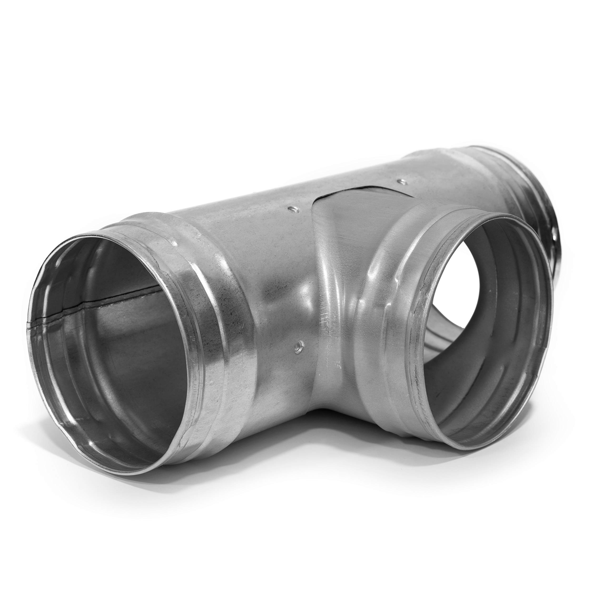 4 Inch 3 Way Duct Connector - T-Shaped Hose Adapter/Splitter for Round Pipe, Extractor Fan, Dryer Vent - Heavy Duty HVAC & Ventilation Fitting for Home, Laundry Room & Workshop Use