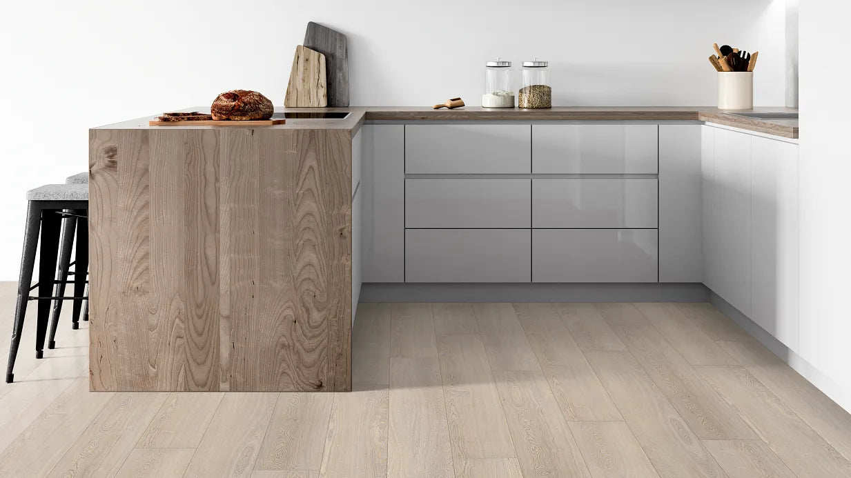 Coretec Plus Premium Integrated Bevel with Softstep – Conch Ash 9