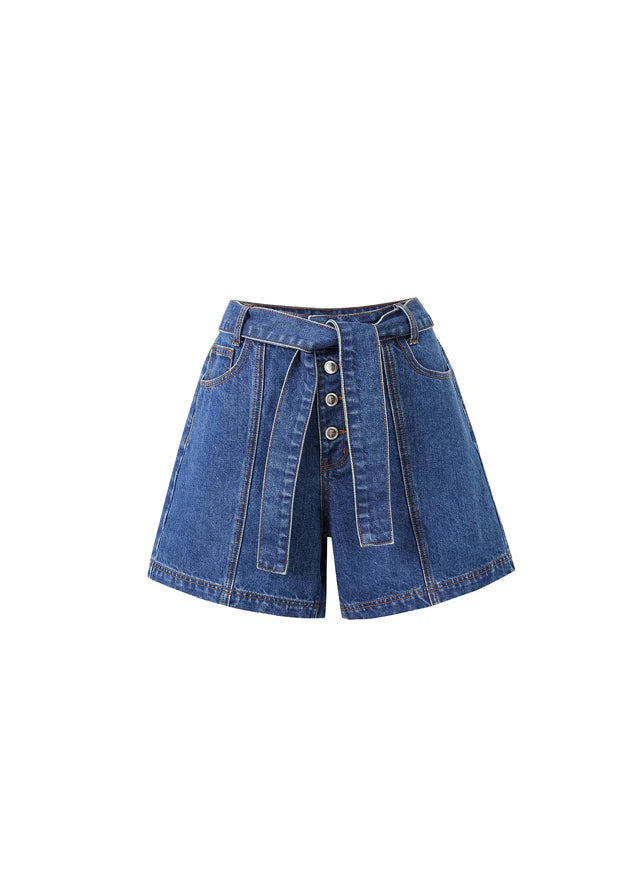 Premium Nema Denim Shorts for Women - High Waisted Blue Jean Shorts - Comfortable & Stylish Summer Fashion - Perfect for Beach, Casual Outings & Music Festivals