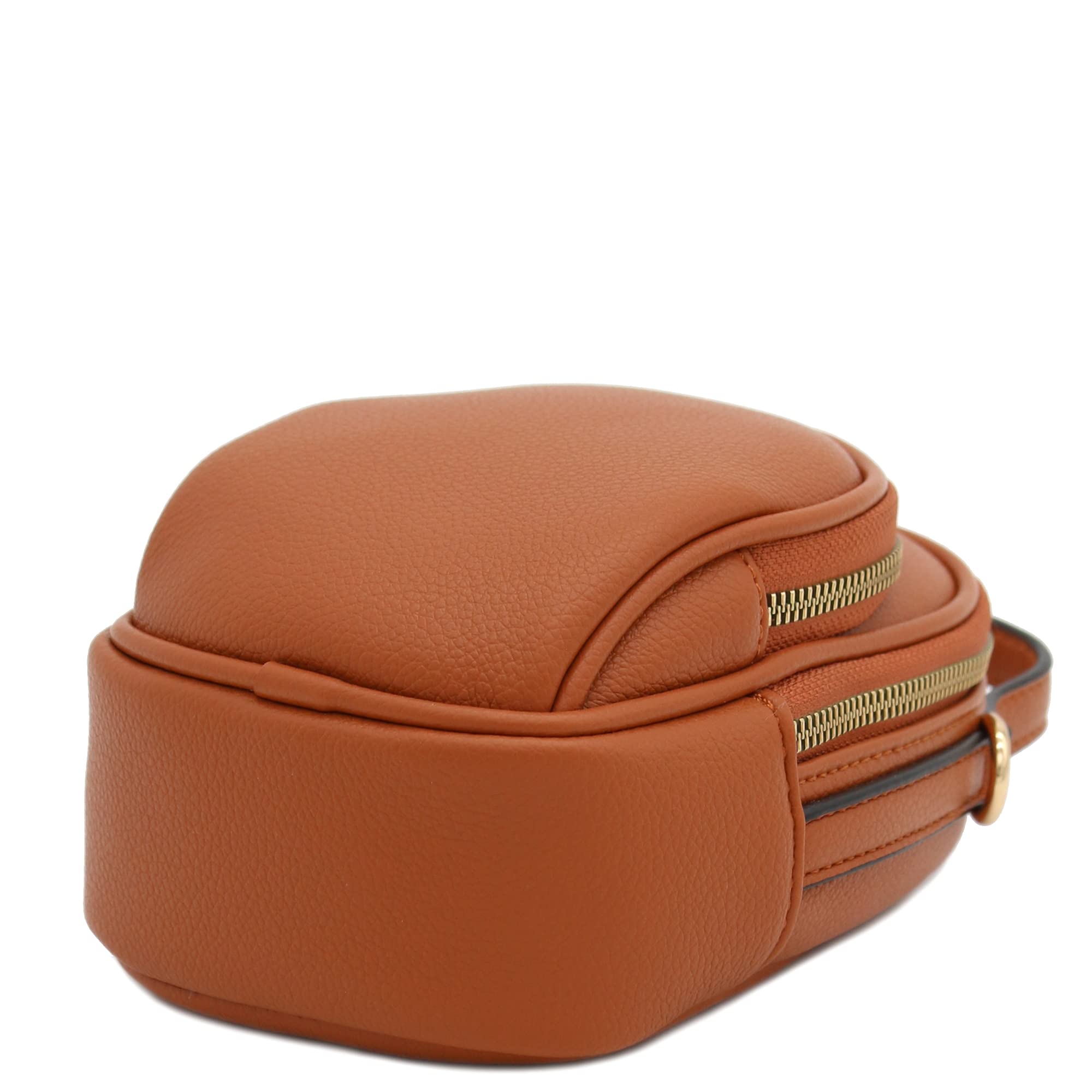 Stylish Two Compartment Mini Oval PU Leather Crossbody Bag for Women - Perfect for Travel, Shopping & Everyday Use
