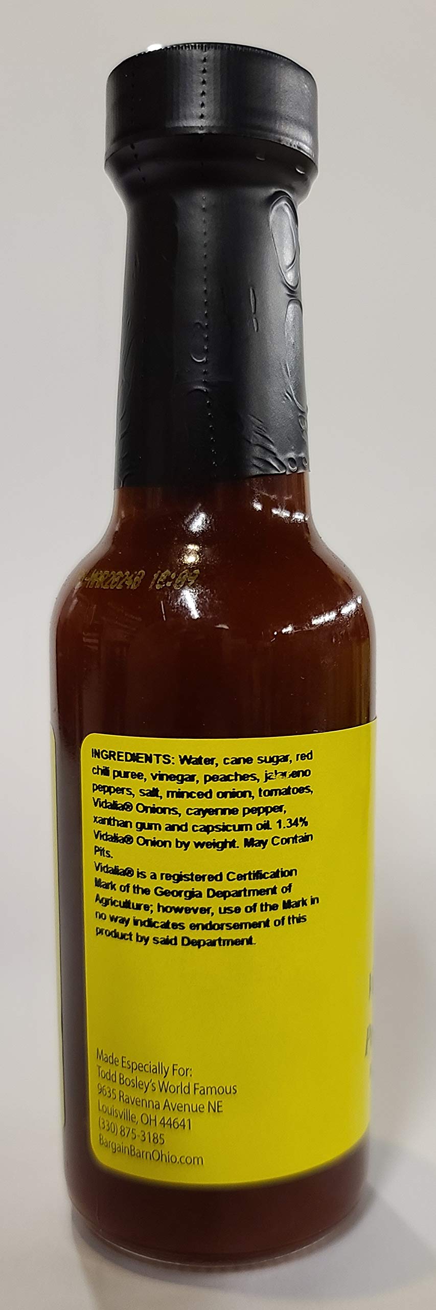 Todd Bosley's World Famous Vidalia Onion & Peach Hot Sauce - Sweet & Spicy Gourmet Condiment for Burgers, Wings & BBQ | Perfect for Grilling, Tailgating & Gifting