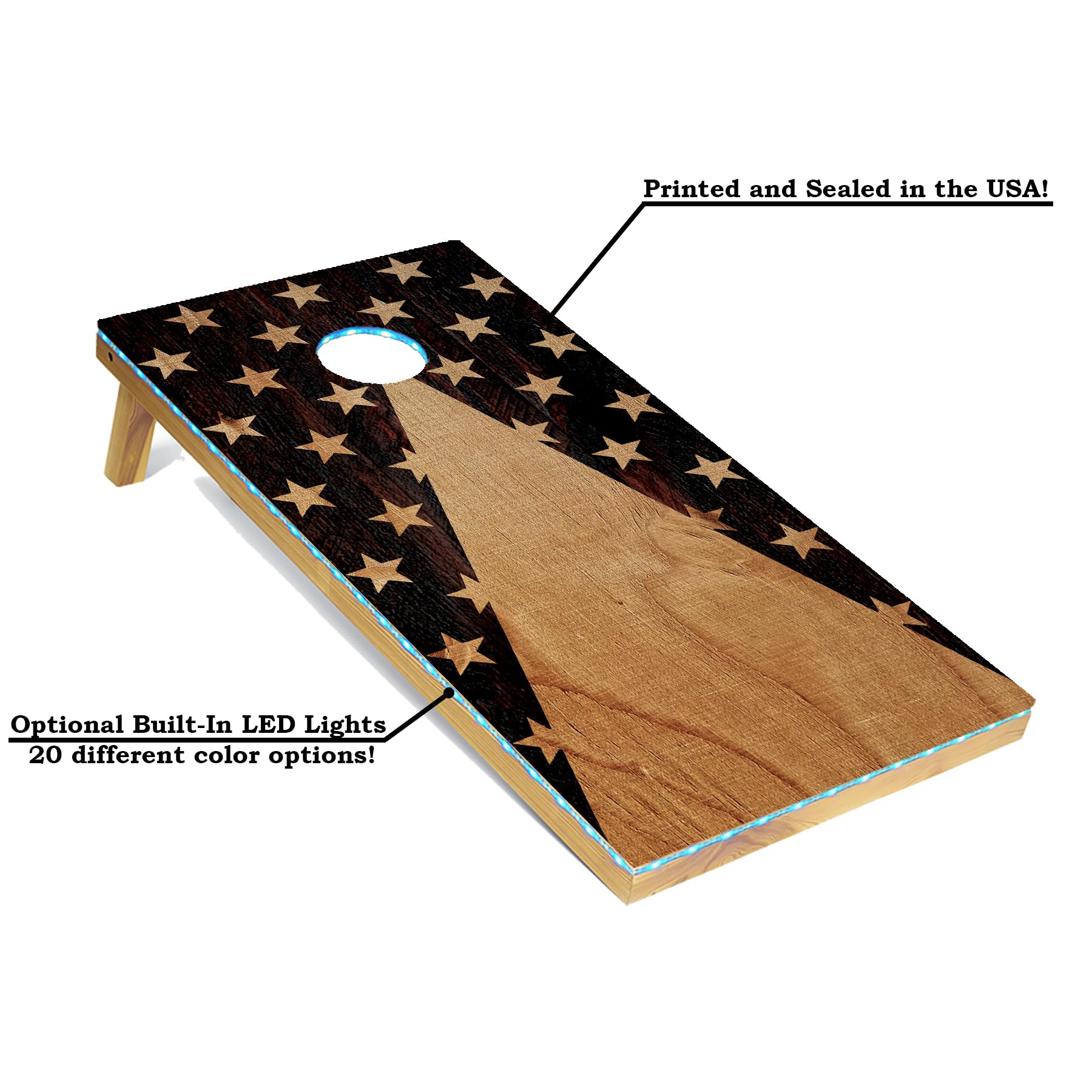Premium Cornhole Board Set with 8 Bean Bags & Carrying Case - Regulation 4'x2' Size - Lightweight Tournament-Grade Boards - Optional LED Lights for Night Play - Perfect for Backyard Parties, Tailgating & Outdoor Games