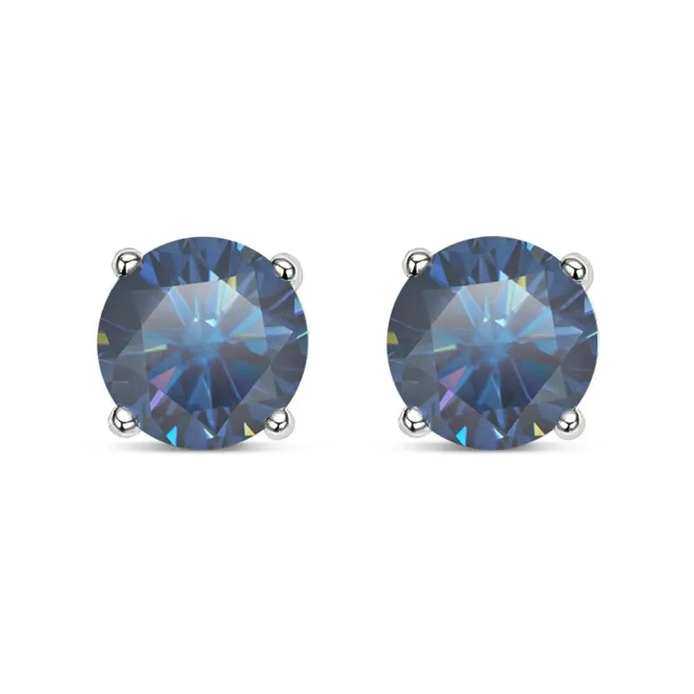 KNOBSPIN Moissanite Stud Earrings for Women & Men - 925 Sterling Silver Plated with 18K White Gold, Sparkling Fine Jewelry - Perfect for Weddings, Anniversaries & Special Occasions