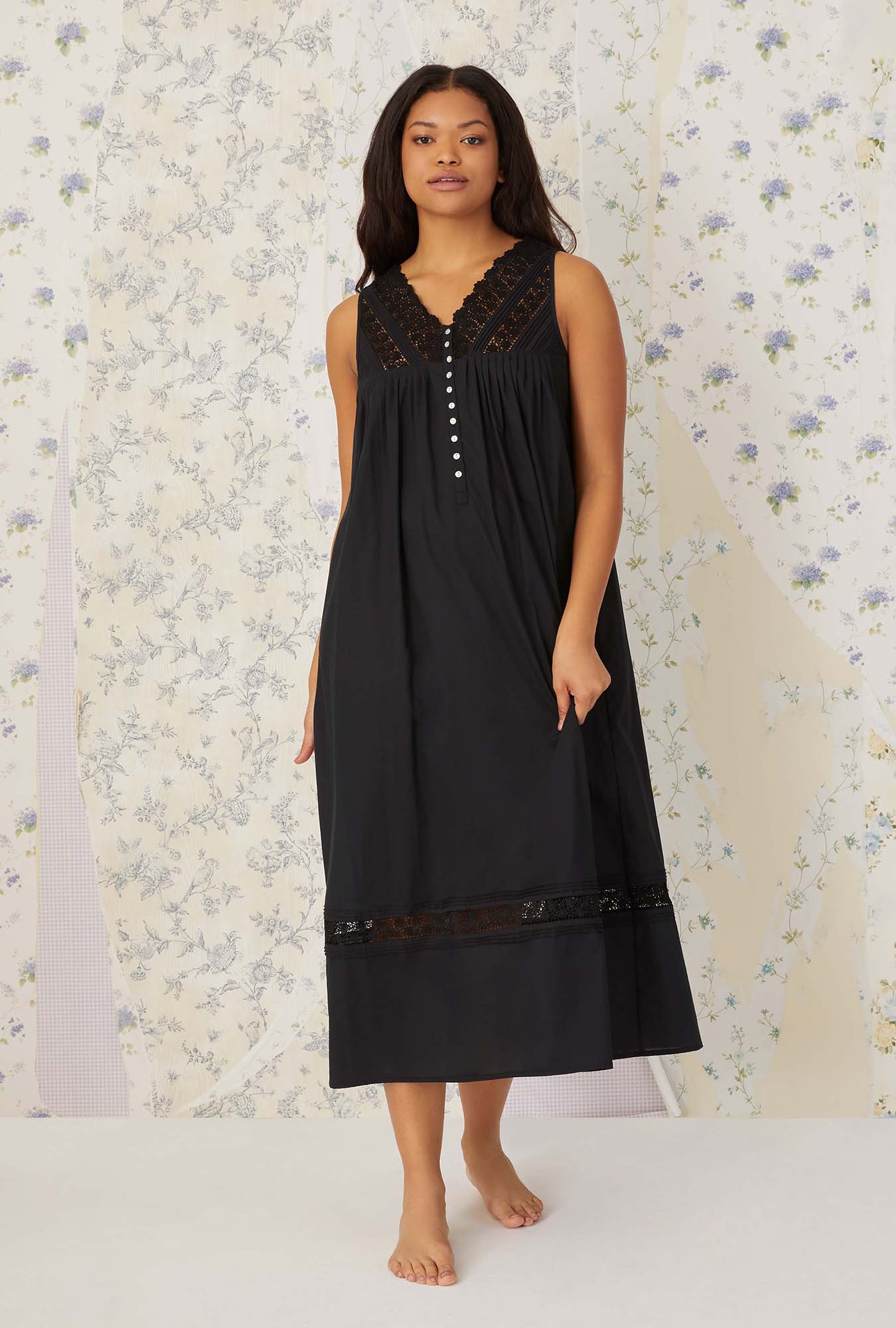 Portofino Women's Ballet Nightgown - Soft Comfortable Sleepwear for Lounge & Bedtime - Elegant Lace Trim Night Dress for Relaxing at Home